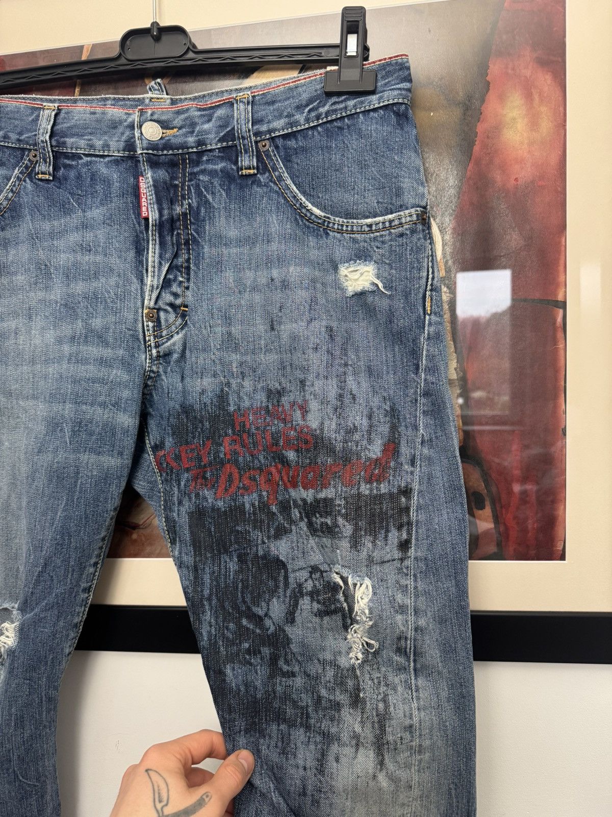 Dsquared2 Dsquared2 Distressed Luxury Denim Pant Jeans Rare Slim Y2k Size US 32 / EU 48 - 3 Thumbnail