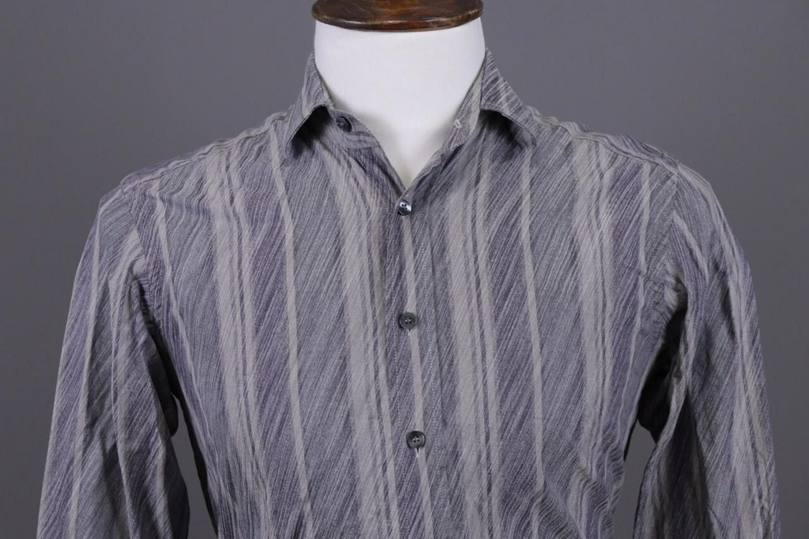 Etro Etro Milano Gray Striped Button Down Shirt Size 38 Size US M / EU 48-50 / 2 - 4 Thumbnail