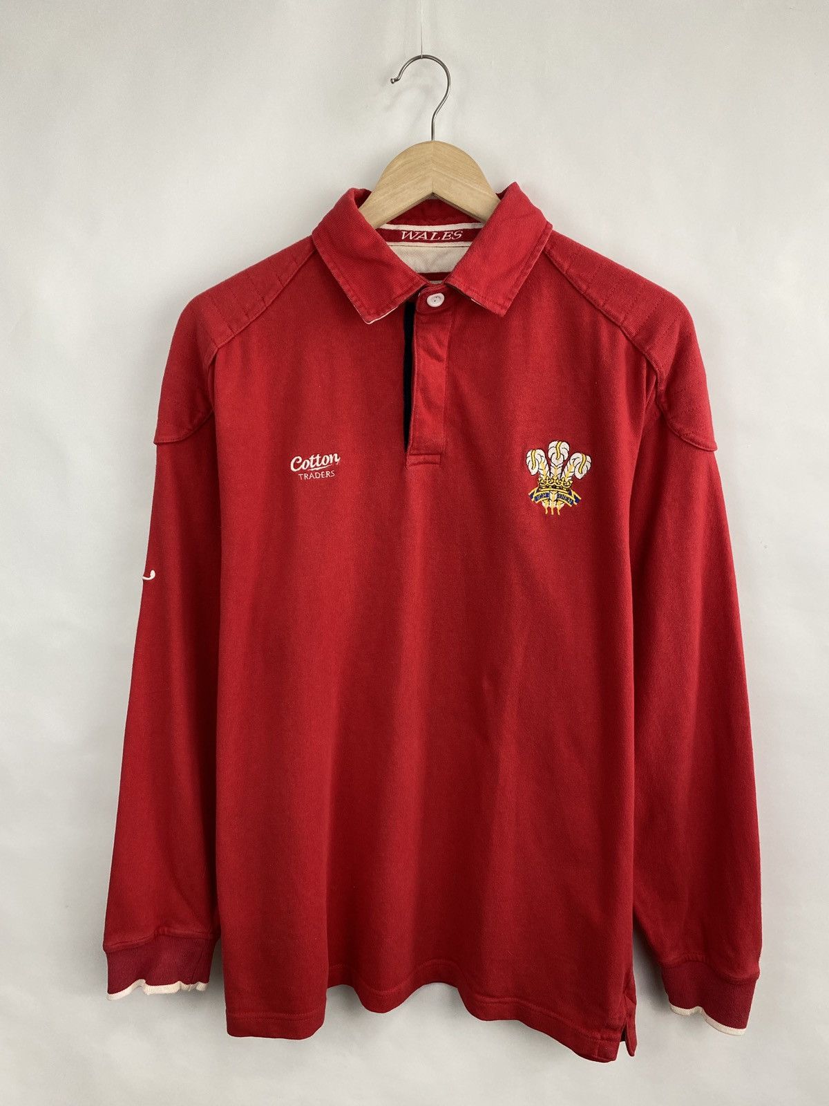 Cotton Traders 🏴󠁧󠁢󠁷󠁬󠁳󠁿 🏉 Vintage 90s Wales Cotton Traders Rugby Jersey Rare Retro Size US L / EU 52-54 / 3 - 3 Thumbnail