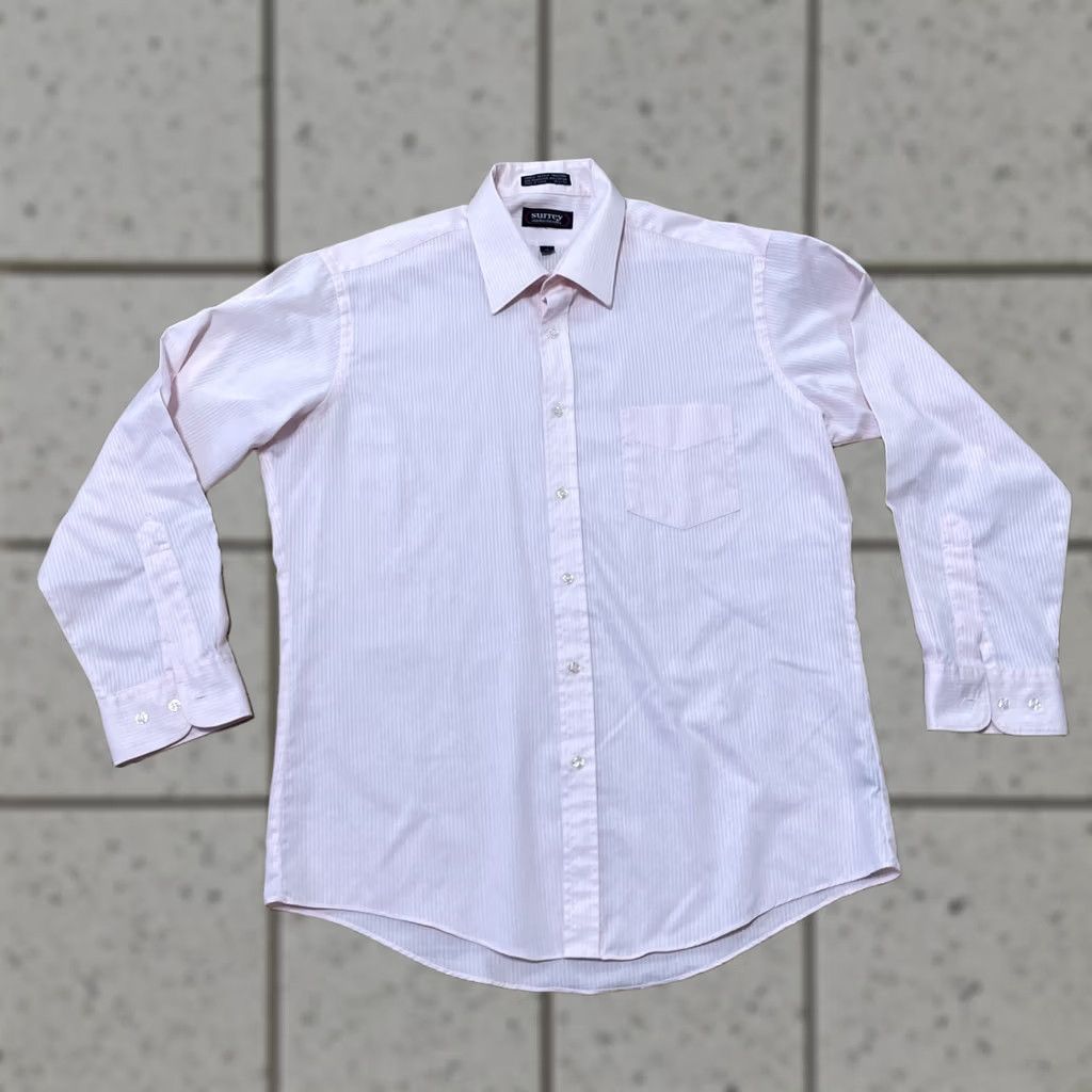 Pinko SURREY SOPHISTICATES Lightweight Shirt Mens 16 32/33 Pink Subtle Stripe Collared Button-Up Shirt Size US L / EU 52-54 / 3 - 1 Thumbnail