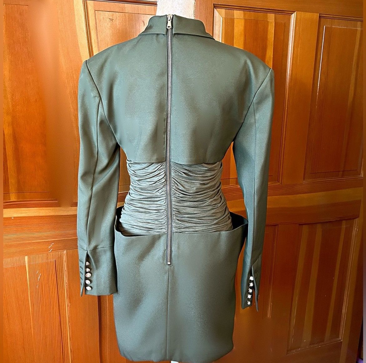 Designer × Other NWT, Lavishly Paris Designer Army Cape Designer Mini Dress. Size M / US 6-8 / IT 42-44 - 4 Thumbnail