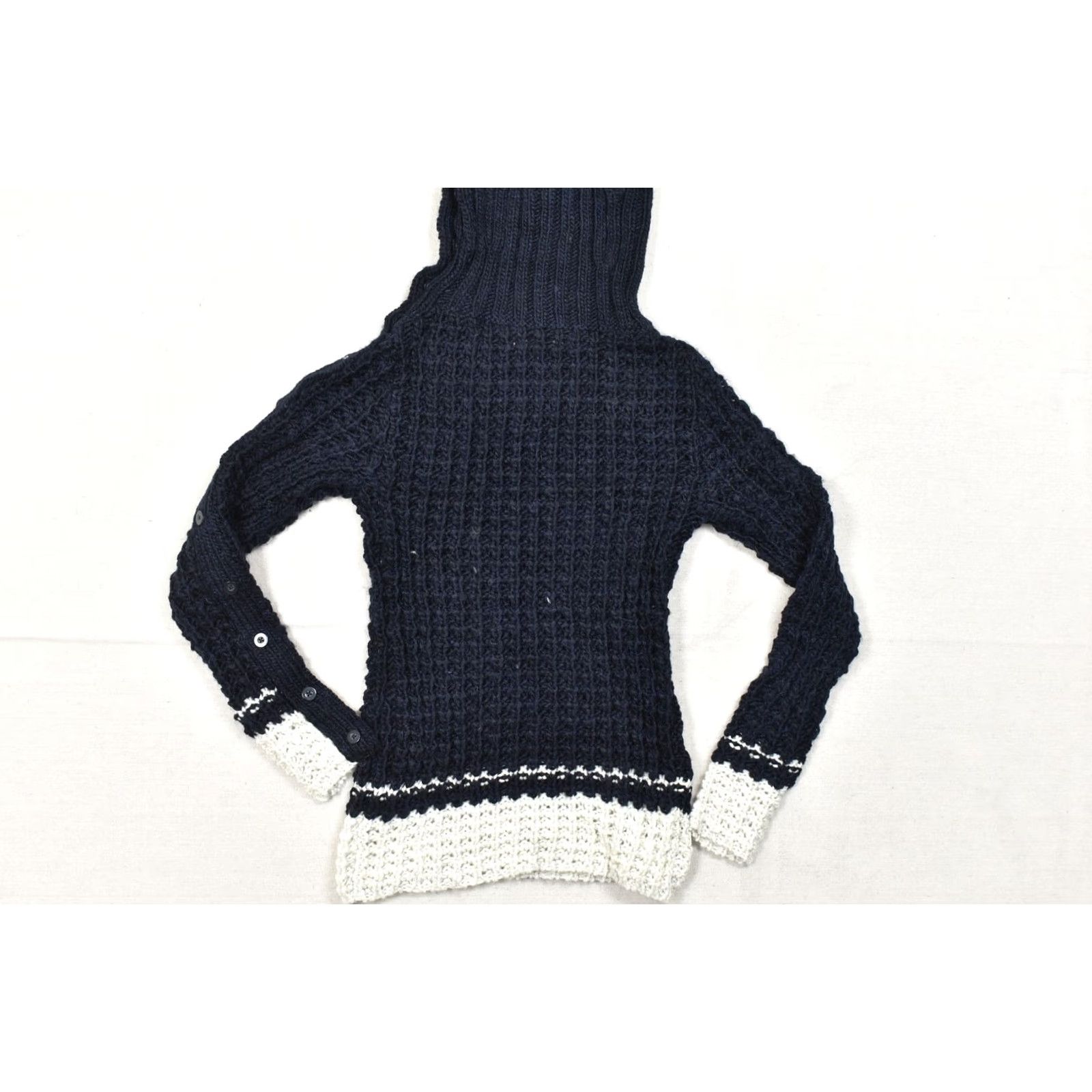 Loft LOFT Women Blue Knit Wool Alpaca Blend Button Neck Turtleneck Sweater Knit Pullover XS? no, S; Size S; Regular; Blue; Sweater; Women Size S / US 4 / IT 40 - 8 Thumbnail