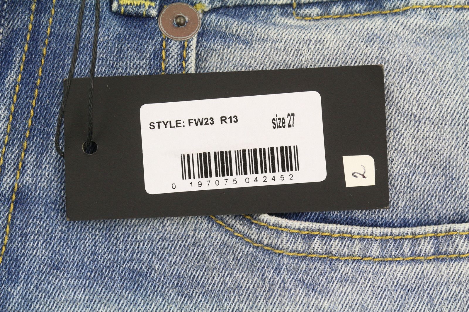 R13 BOY SKINNY 27 Jasper Stretch Cropped Ankle Zip Fly 87168 Size 27" / US 4 / IT 40 - 6 Thumbnail