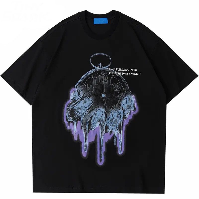 Japanese Brand × Vintage "Time Is Priceless" Printed Black Tee T-shirt Size US L / EU 52-54 / 3 - 1 Thumbnail
