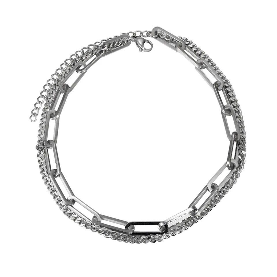 Other 45cm Punk Double Layer Chain Necklace Size ONE SIZE - 5 Thumbnail