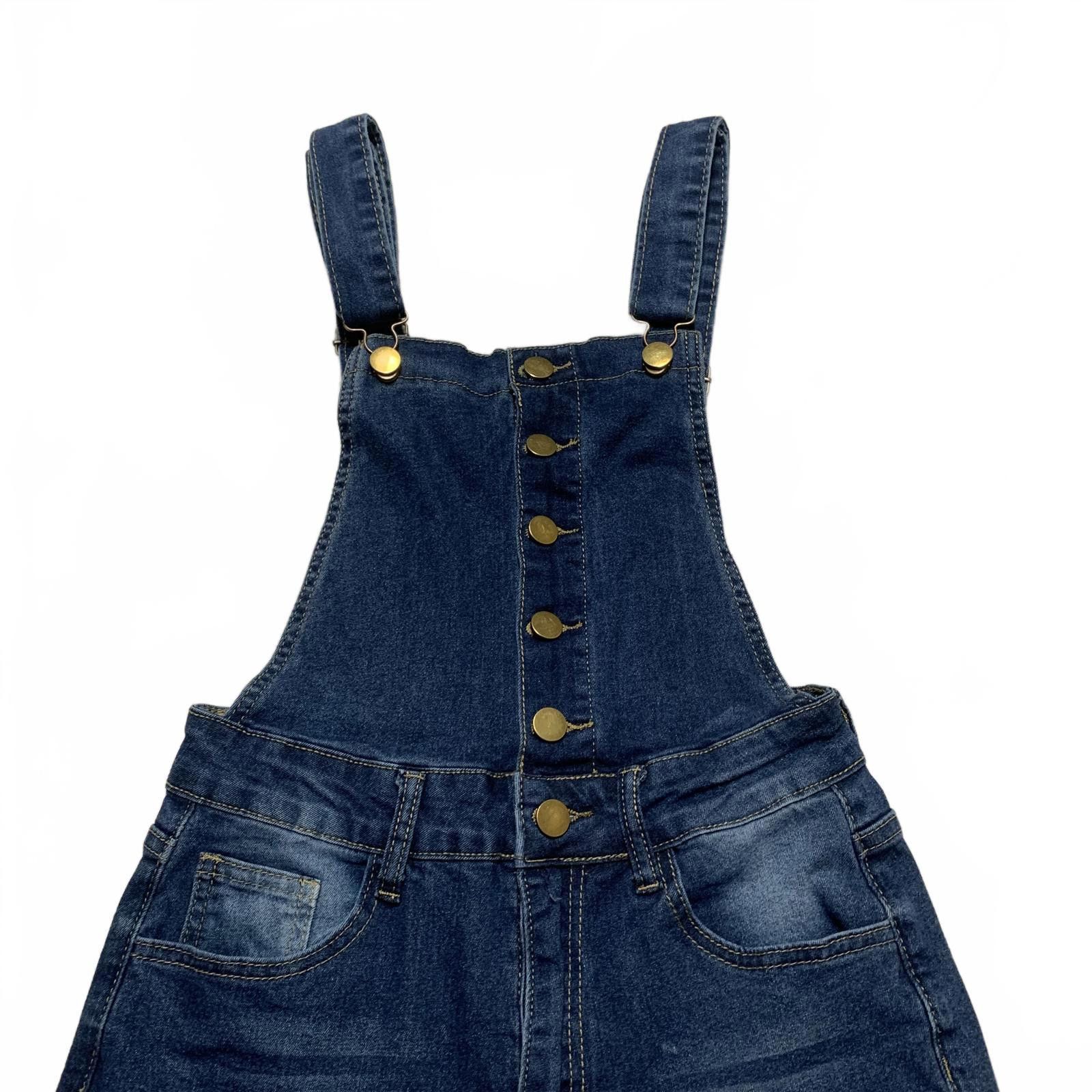 NBDN Nobrandedon Denim Overalls Women's Size Small Blue Flared Legs Jeans Size 28" / US 6 / IT 42 - 7 Thumbnail