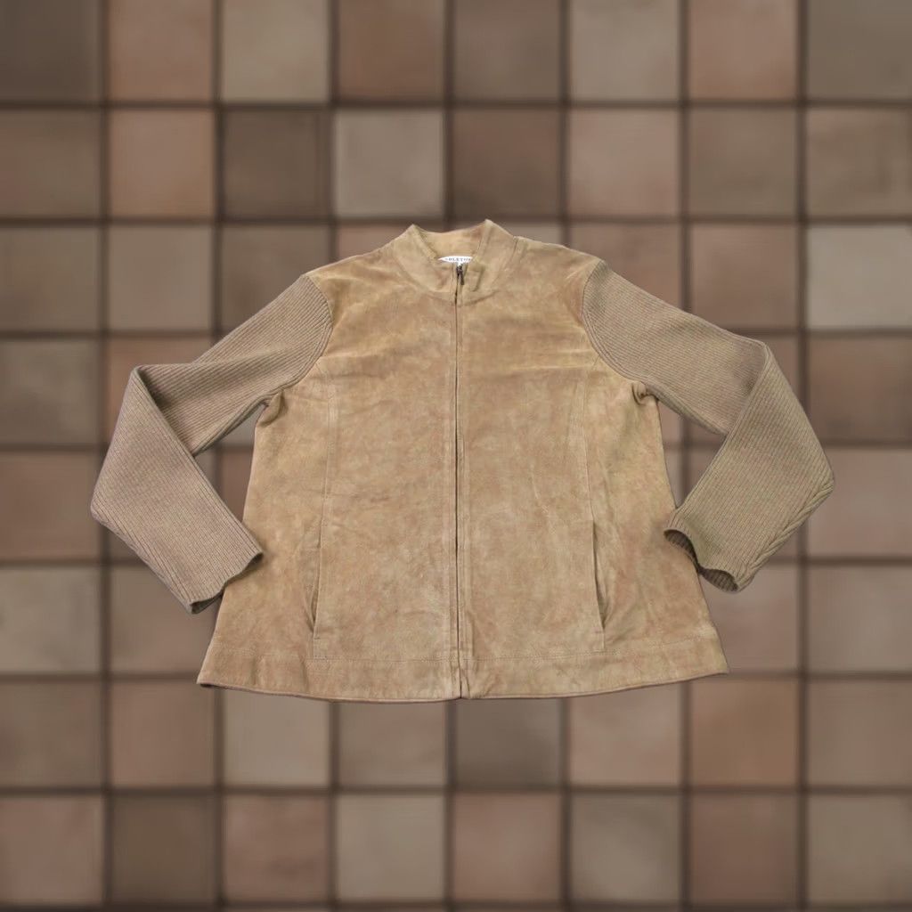 Pendleton Pendleton Jacket Womens L Beige Leather Wool Sweater Stretch Outdoors Classic Size L / US 10 / IT 46 - 1 Thumbnail