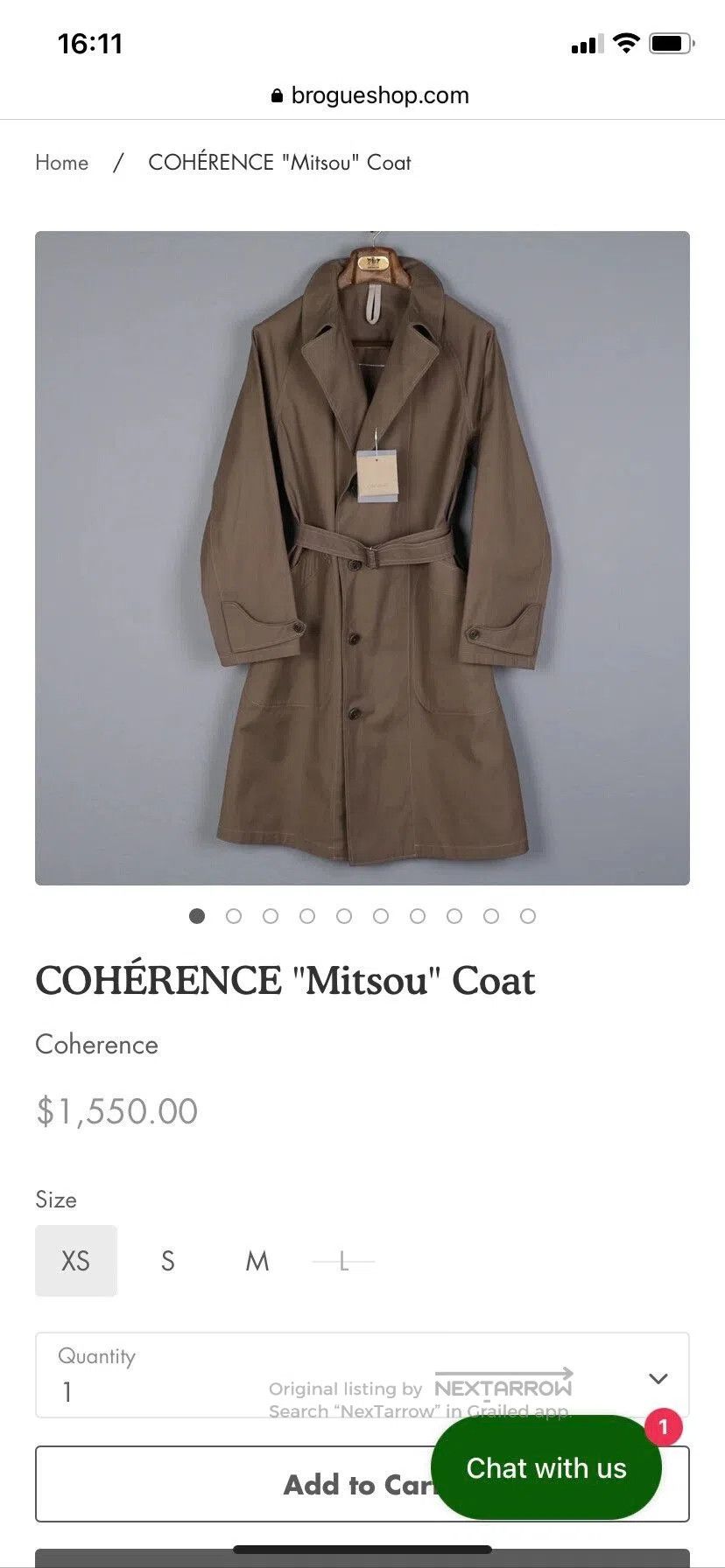 Aoi Kotsuhiroi classic oversized trench coat by Mitsou. Size S / US 4 / IT 40 - 7 Thumbnail