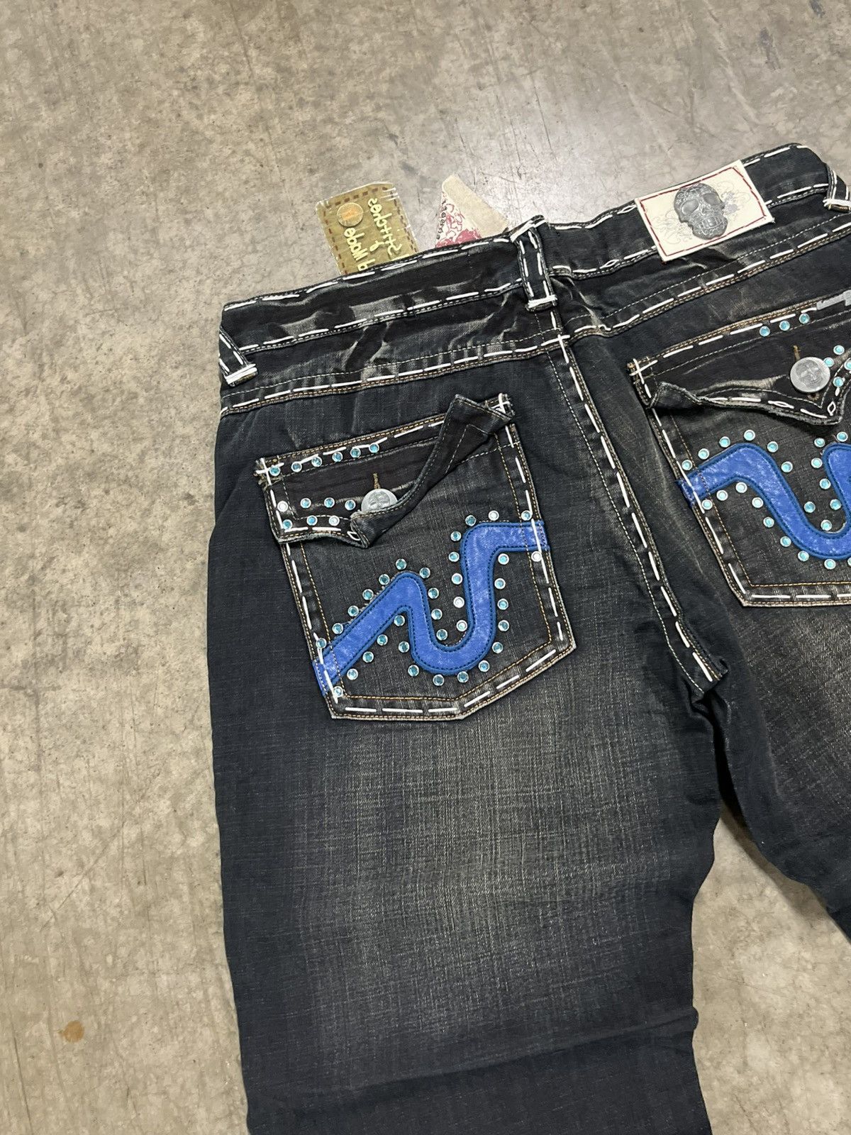 True Religion Y2k baggy fit embroidered denim skater hype rare opium Size US 36 / EU 52 - 5 Thumbnail