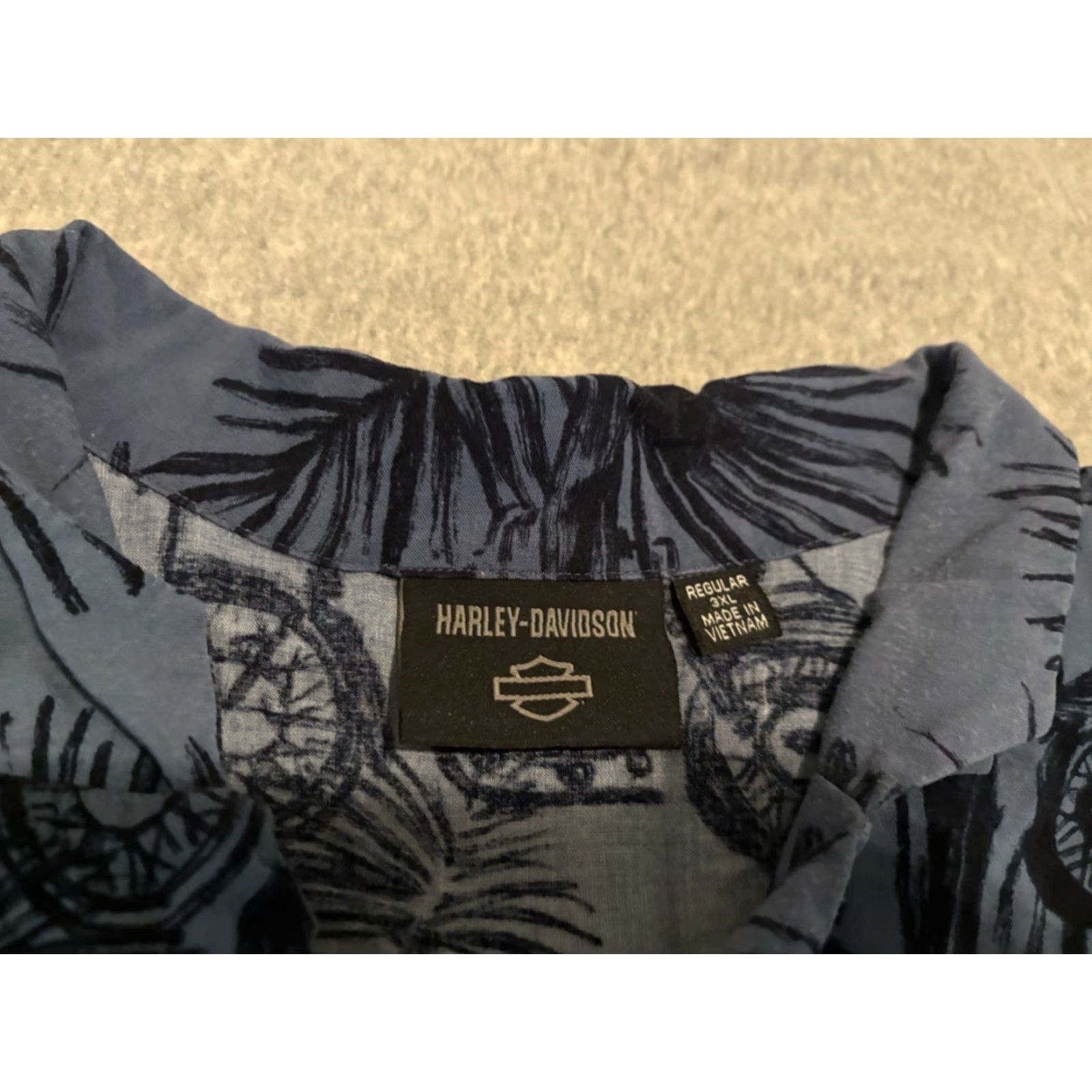 Harley Davidson Harley-Davidson Button-Up Shirt Blue Rayon Mens 3XL Hawaiian Short Sleeve Shirt Hawaiian Button-Up Shirt Mens 3XL Harley-Davidson Blue Size US XXL / EU 58 / 5 - 2 Thumbnail