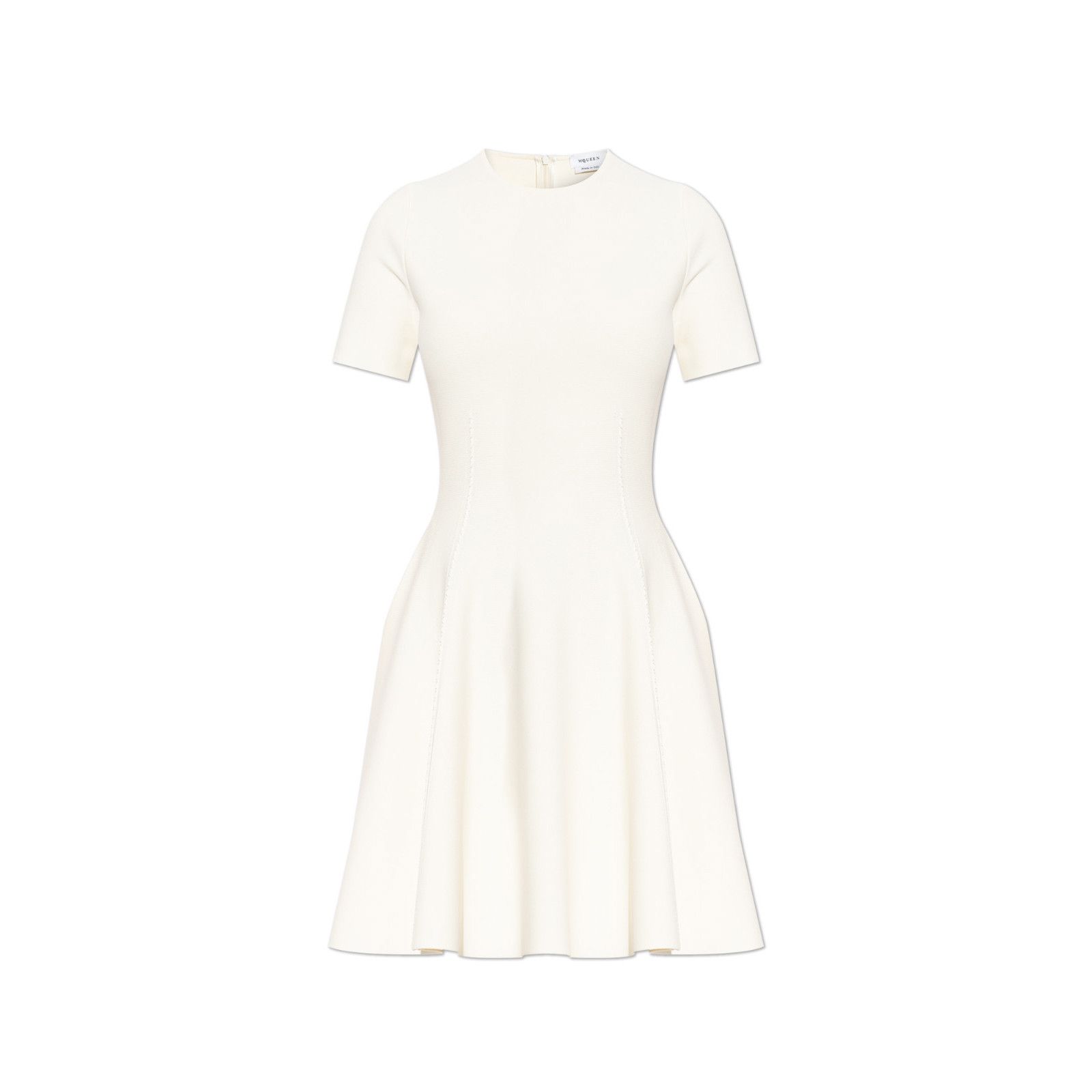 ALEXANDER MCQUEEN $2680 Fit And Flare Mini Dress in Ivory Ne