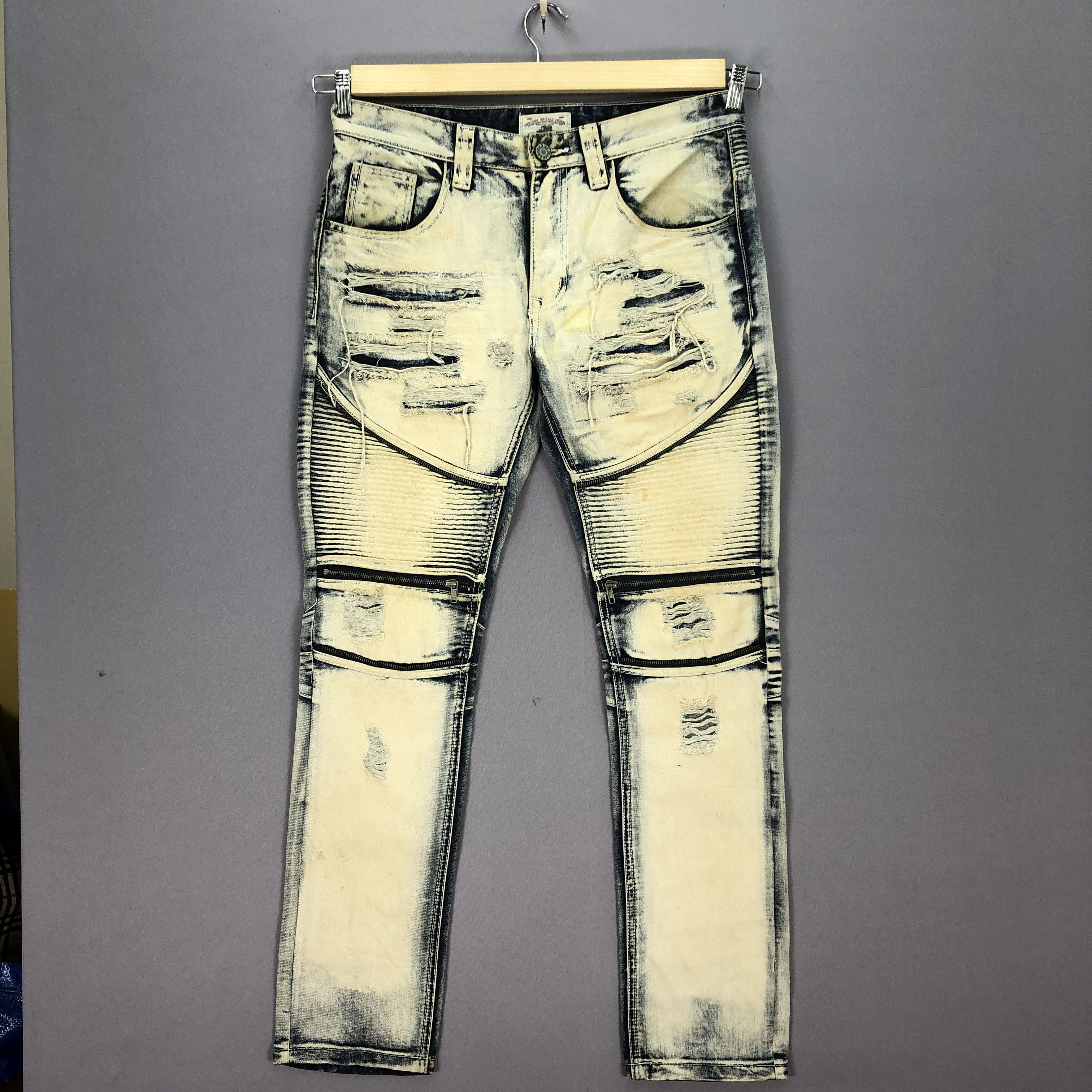 Japanese Brand Vintage Y2K Bikers Jeans Japanese Rider Faded Denim Pants Size US 34 / EU 50 - 1 Thumbnail