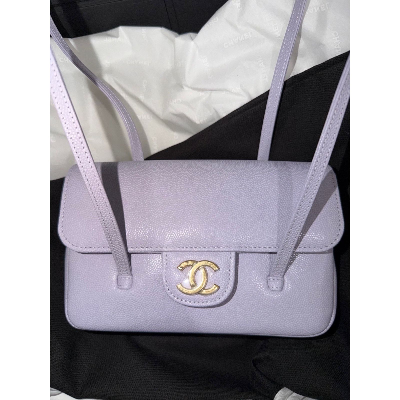 Chanel Chanel 26S Preppy Coco Mini Purple Caviar Leather Gold CC Lg Size ONE SIZE - 5 Thumbnail