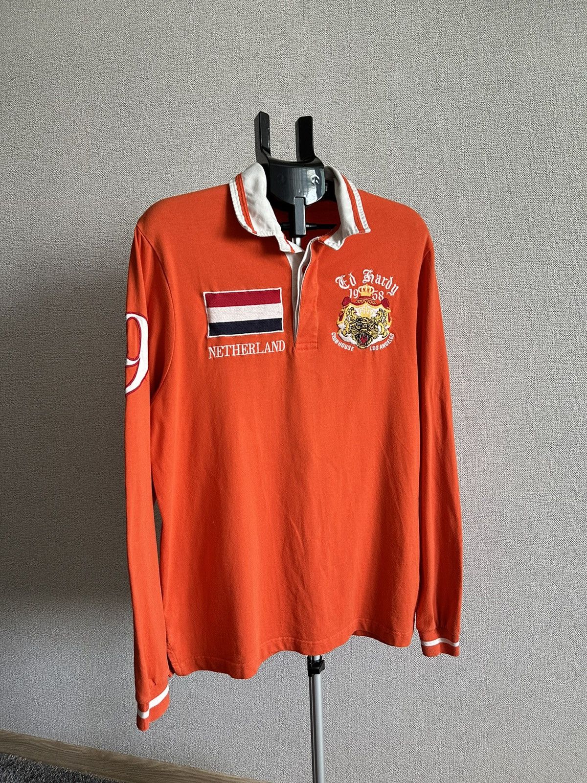 Christian Audigier Vintage Ed Hardy Netherlands Rugby Style Jersey Size US L / EU 52-54 / 3 - 1 Thumbnail