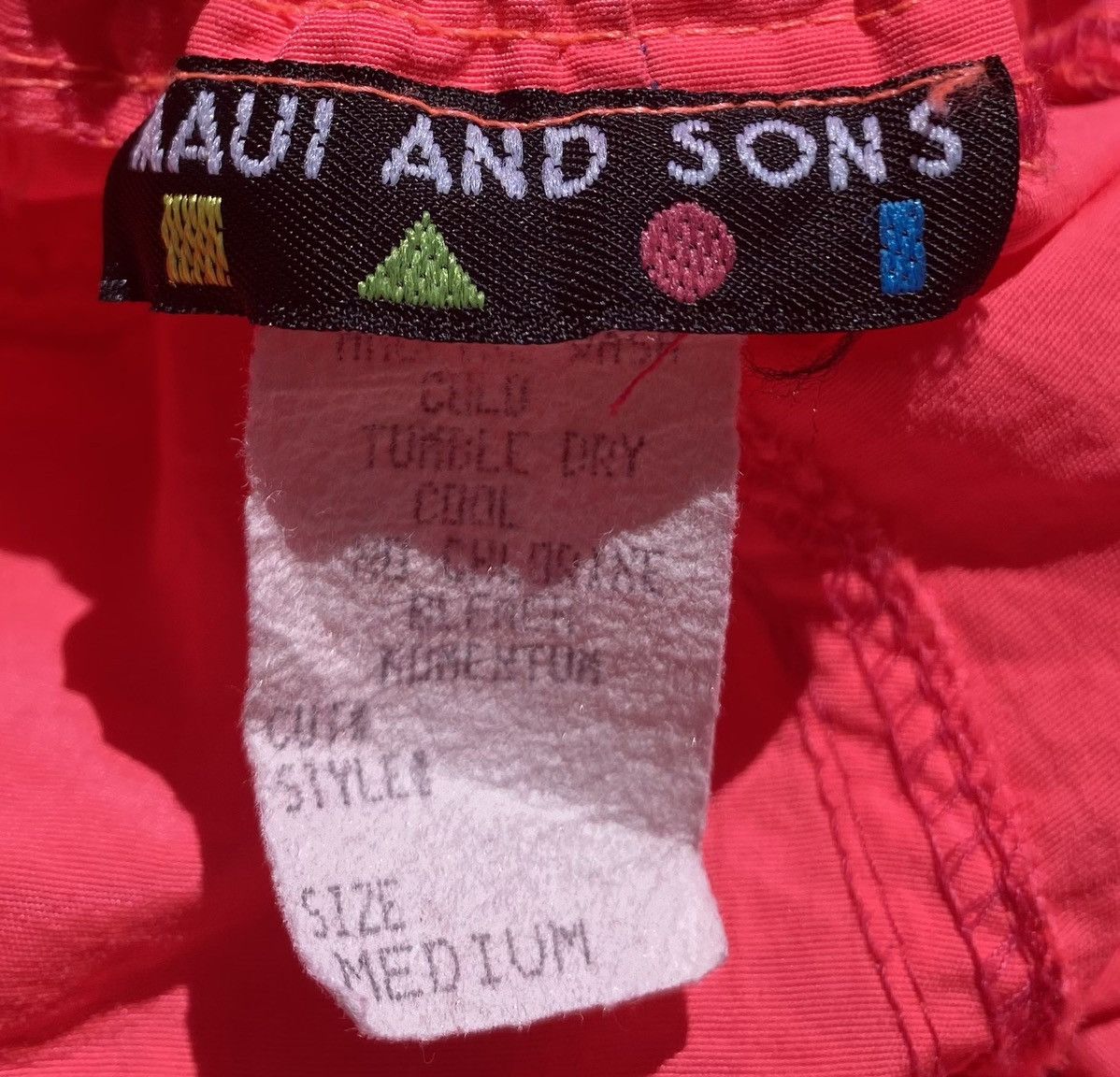 Maui and Sons VTG 80’s Maui and Sons Neon Sharks Surf Beach Shorts Mens M Size US 35 - 7 Thumbnail