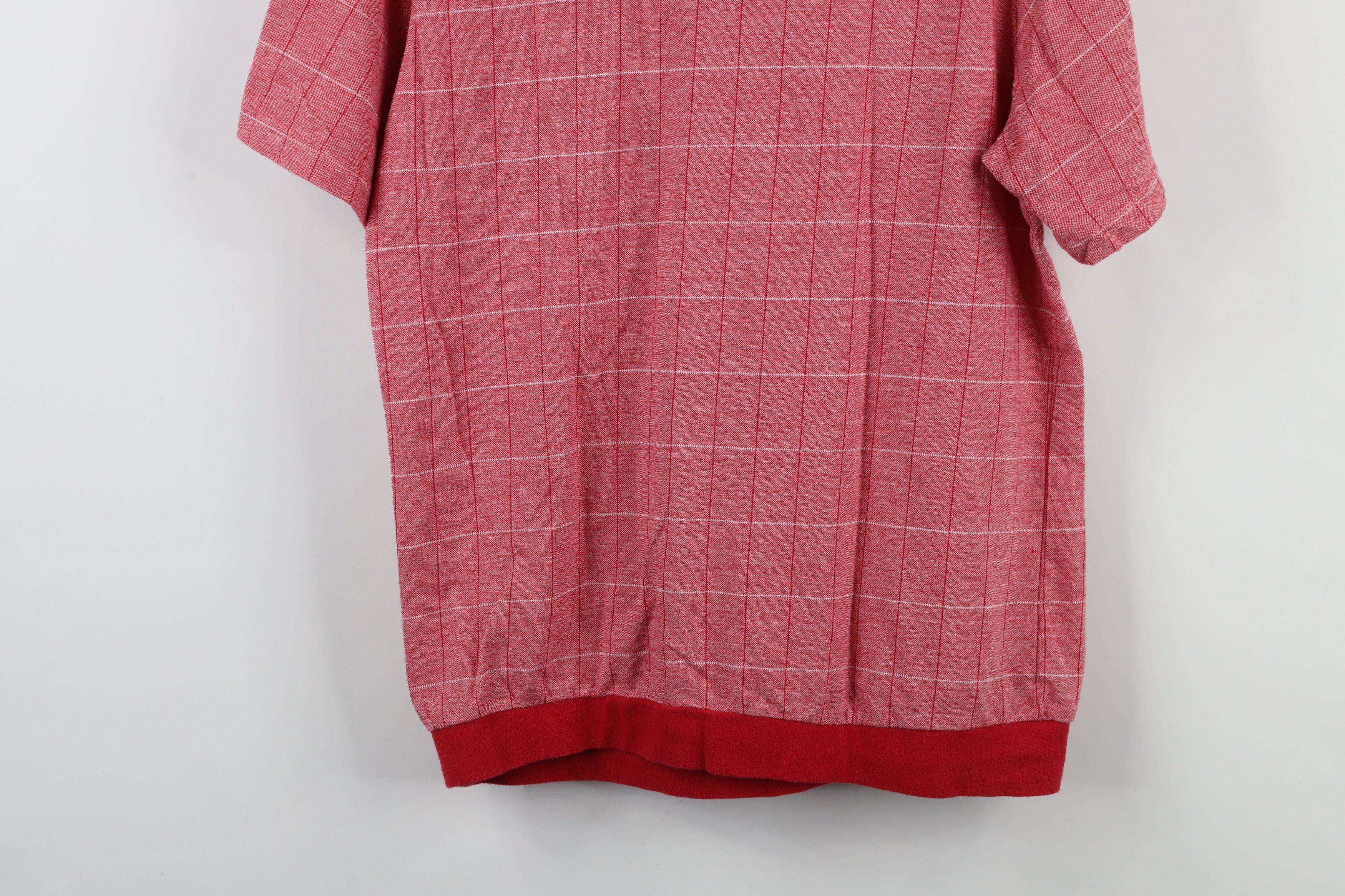 Vintage Vintage 90s Streetwear Knit Pullover Polo Shirt Red Plaid Size US L / EU 52-54 / 3 - 12 Thumbnail