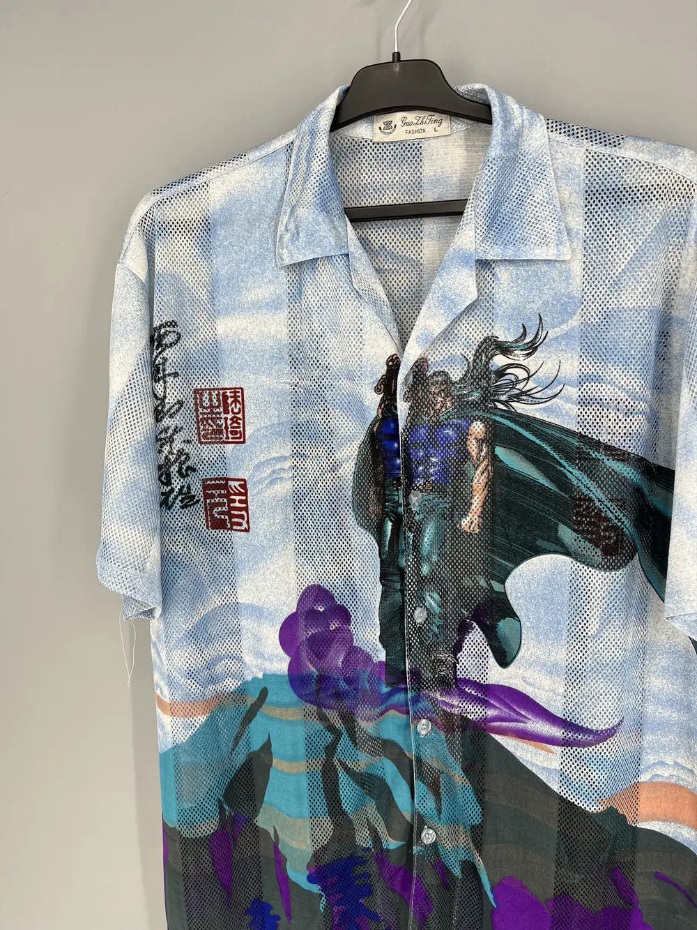 Vintage Vintage Japanese Style Short Sleeve Mesh Shirt Streetwear Size US L / EU 52-54 / 3 - 8 Thumbnail