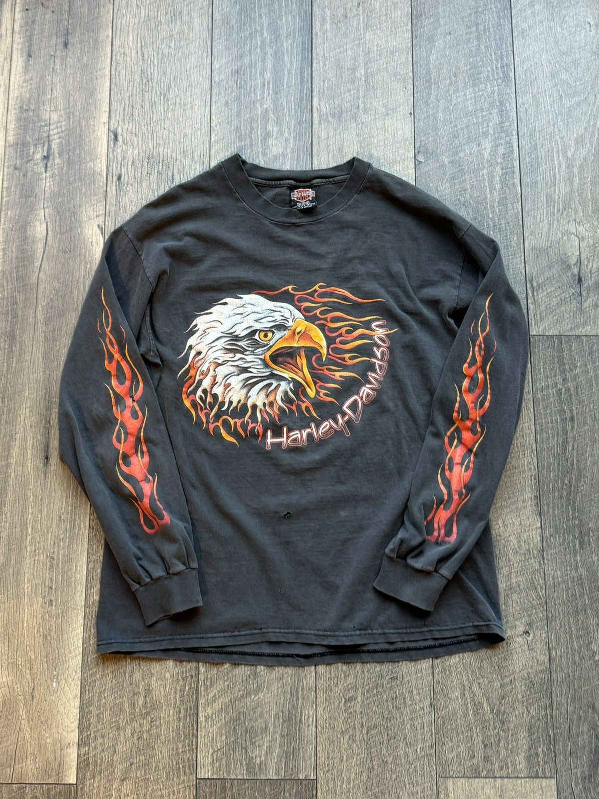 Harley Davidson × Vintage Vintage 90s Harley Davidson Eagle Flame 