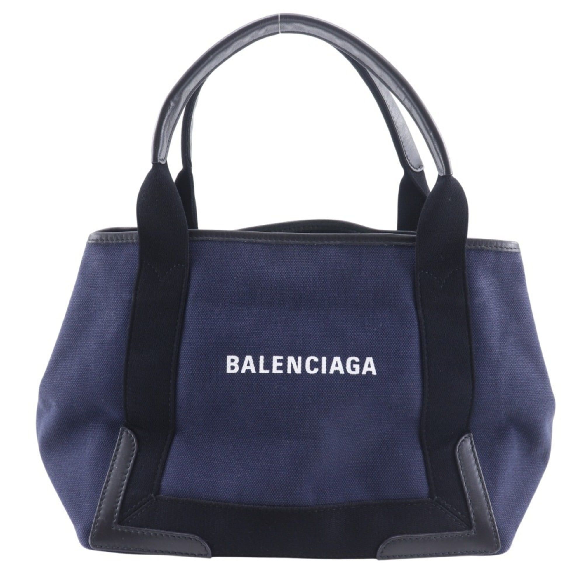 Balenciaga Balenciaga Navy Cabas Tote Bag, Size S, 339933, Canvas, Navy, A5, Open, Unisex Size ONE SIZE - 1 Thumbnail