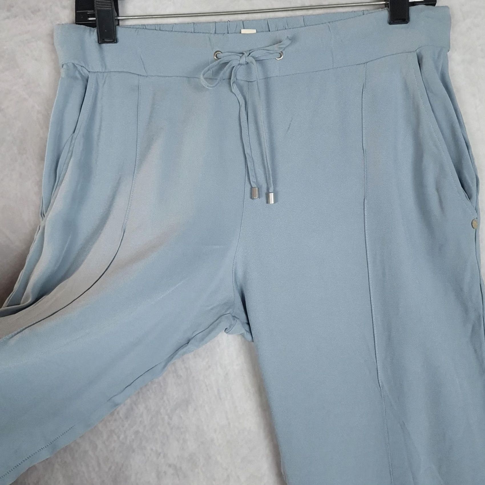 Hanro Hanro Womens S Blue Viscose Drawstring Elastic Cuff Jogger Pockets Lounge Pants Size 28" / US 6 / IT 42 - 7 Thumbnail