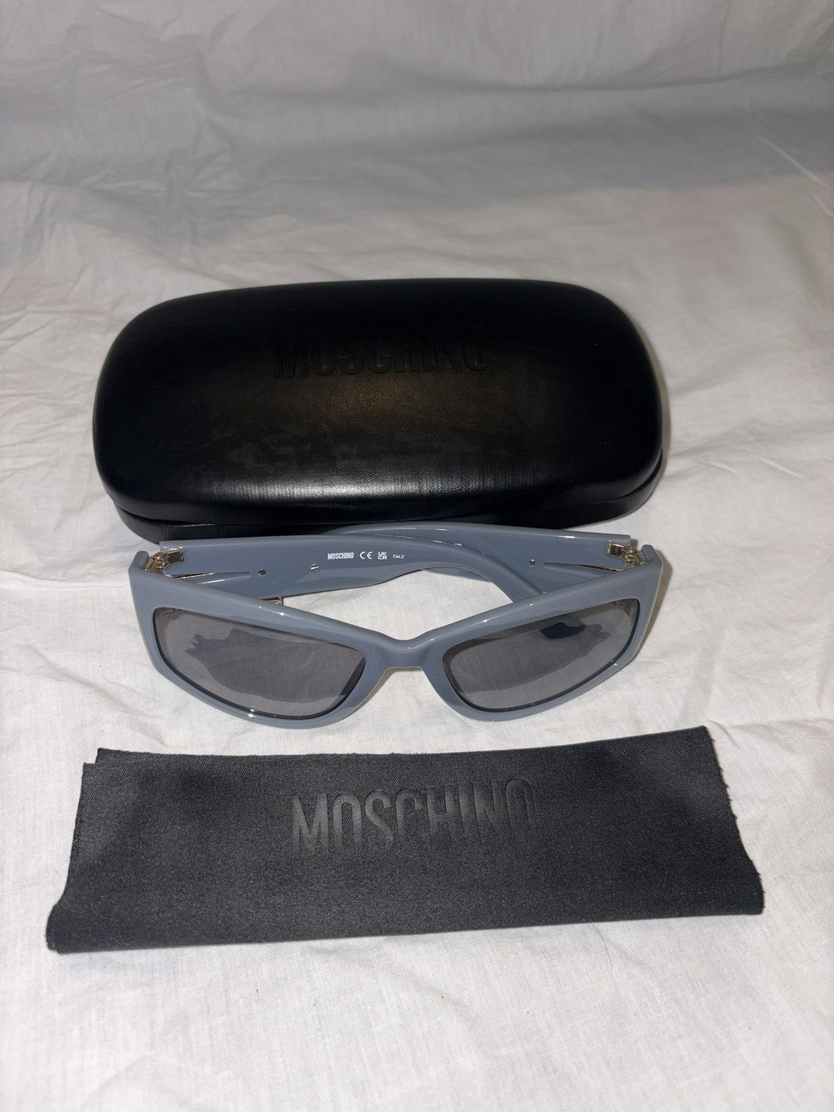 Moschino Moschino Blue Zipper Sunglasses Size ONE SIZE - 3 Thumbnail