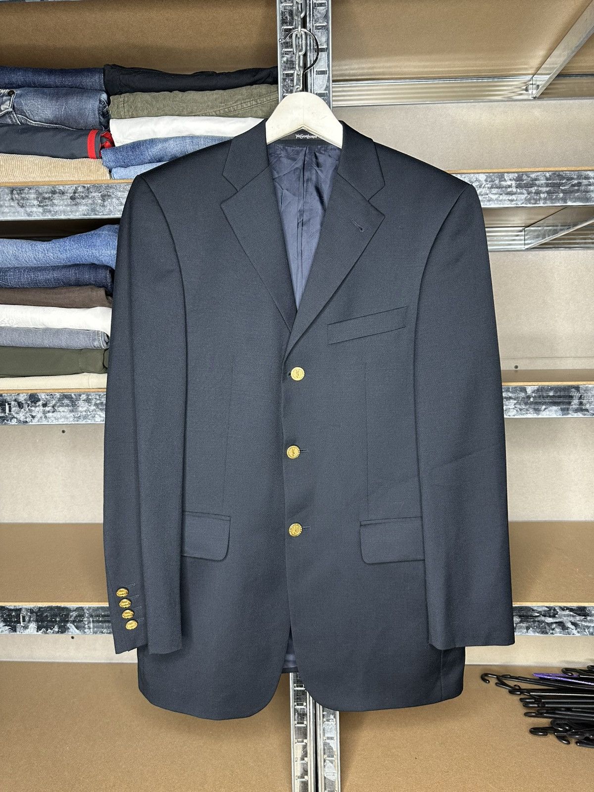 YSL Yves Saint Laurent Wool Blazer Jacket Men's Size 46 Gold