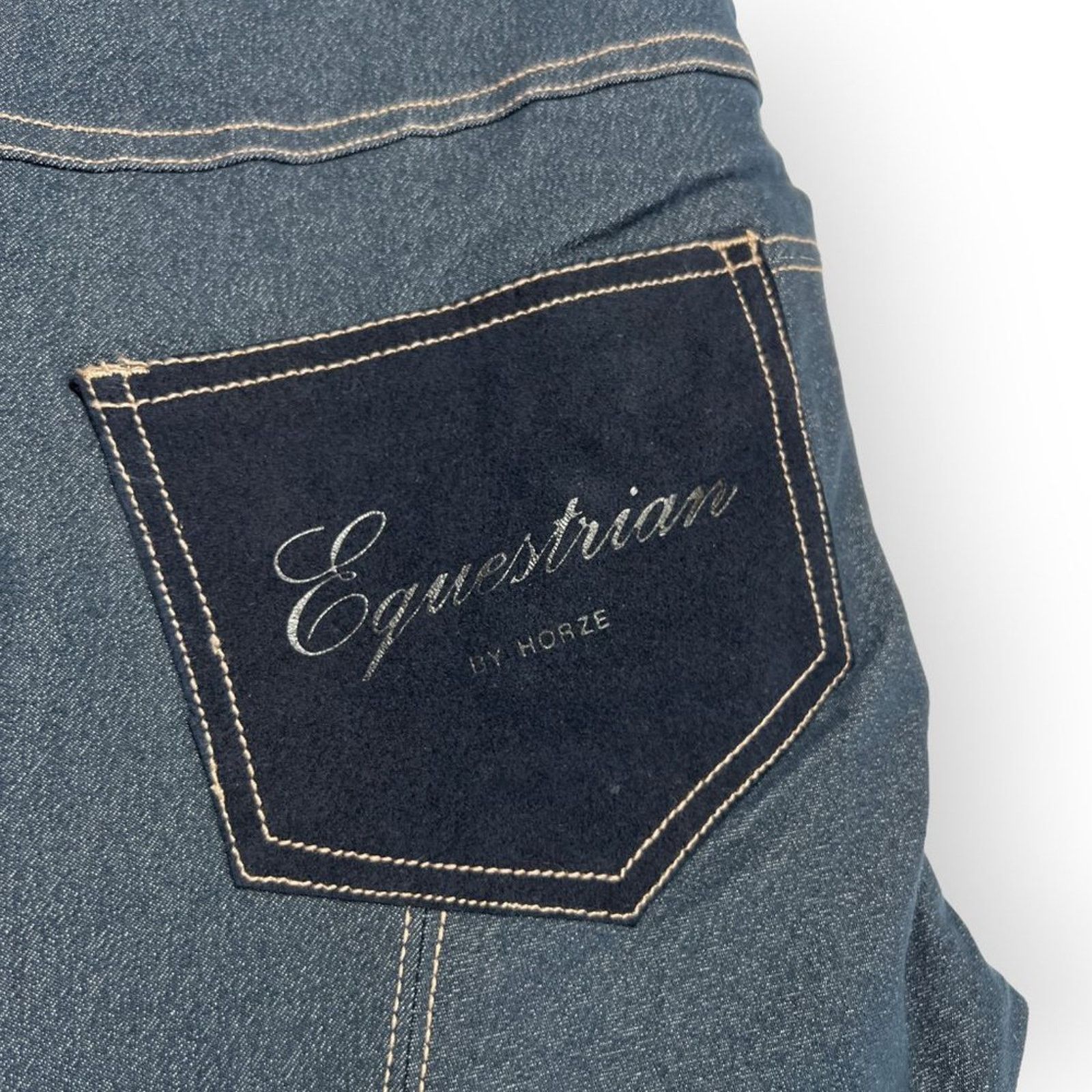 Other HorZe Royal Equus Denim Breeches Blue Suede Patch Size S Size 30" / US 8 / IT 44 - 8 Thumbnail