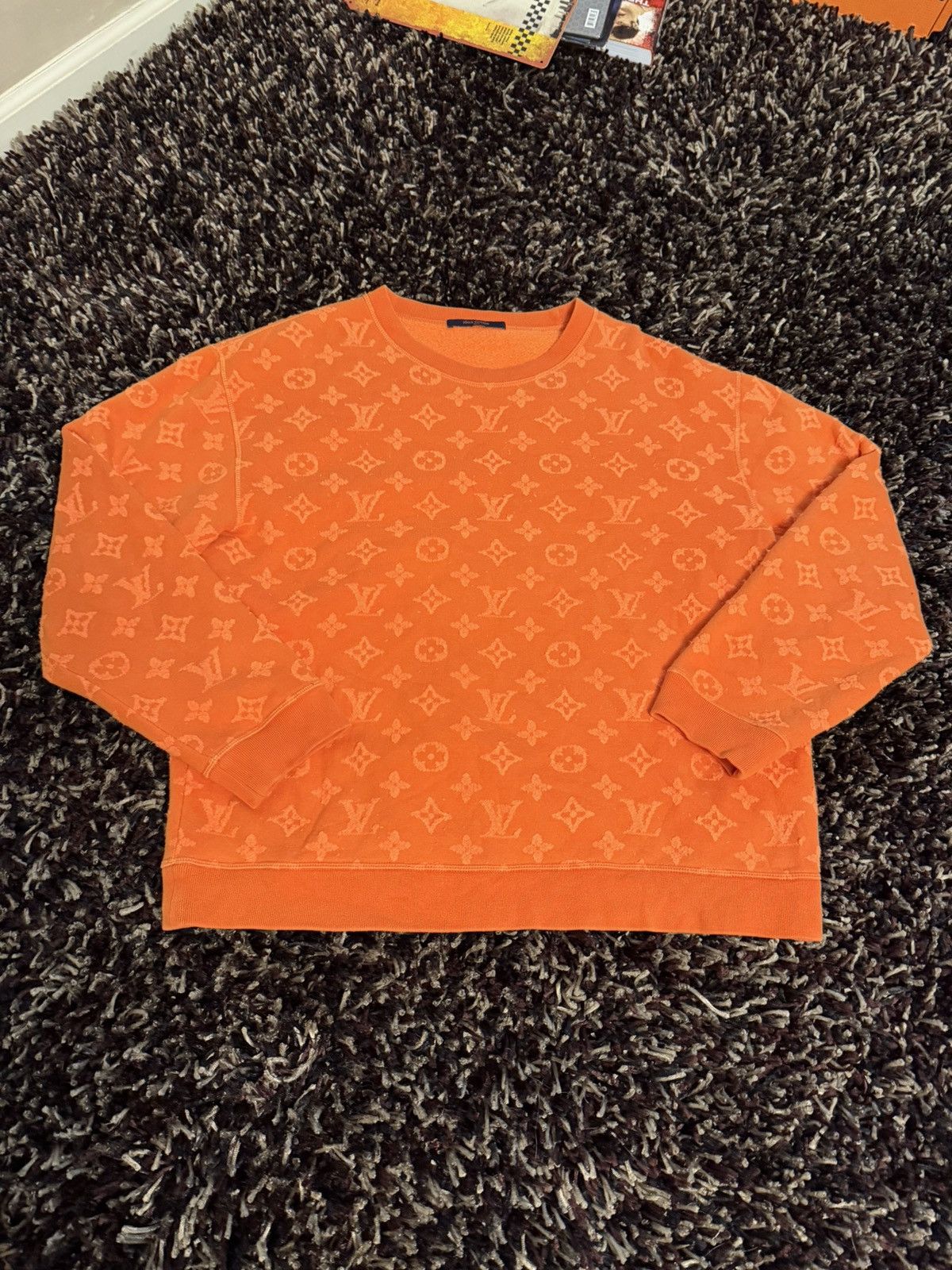 Louis Vuitton Louis Vuitton Orange Monogram Crewneck Size XL Size US XL / EU 56 / 4 - 1 Thumbnail