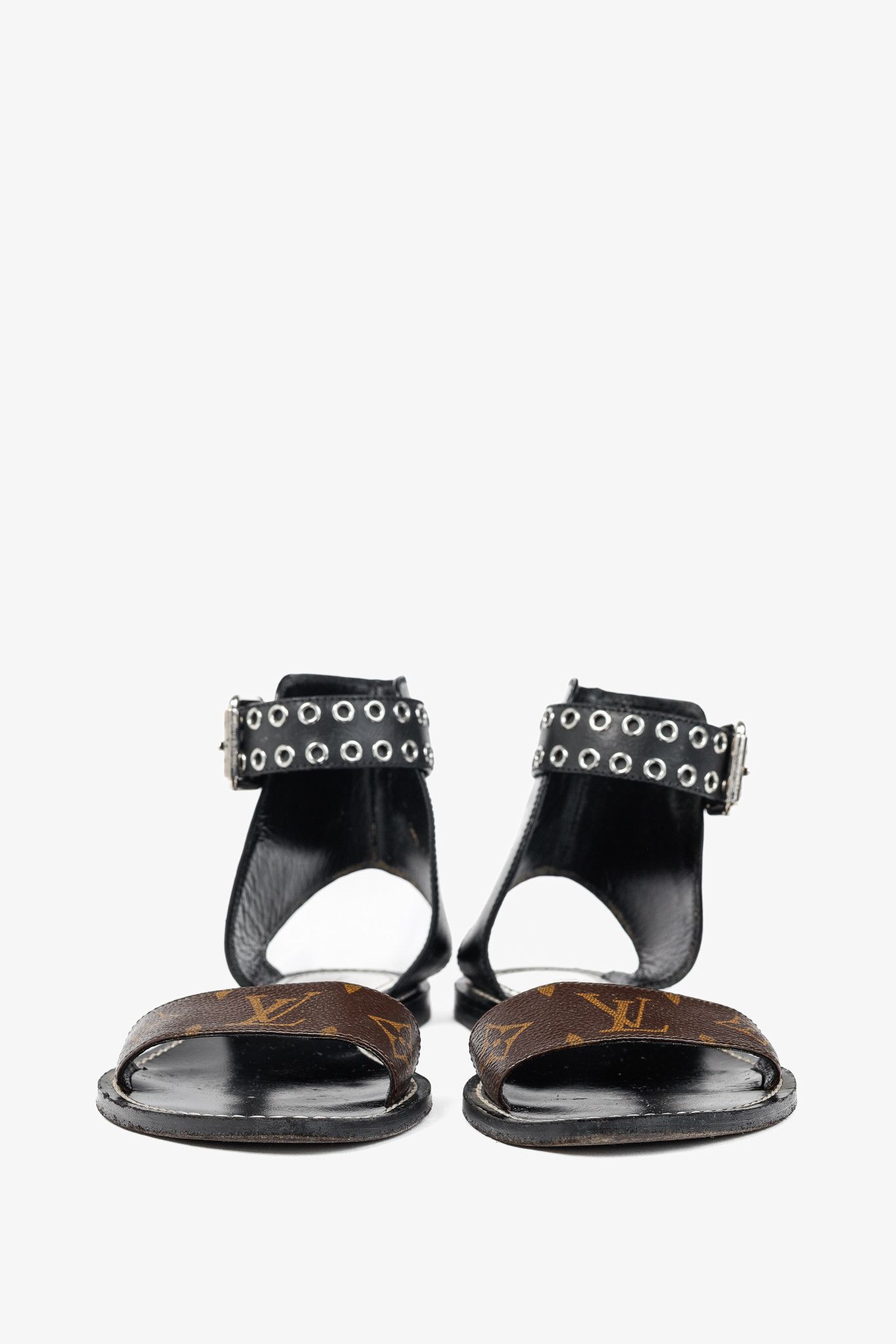 Louis Vuitton Louis Vuitton Passenger Monogram Calfskin Flat Sandals Size US 7.5 / IT 37.5 - 2 Thumbnail