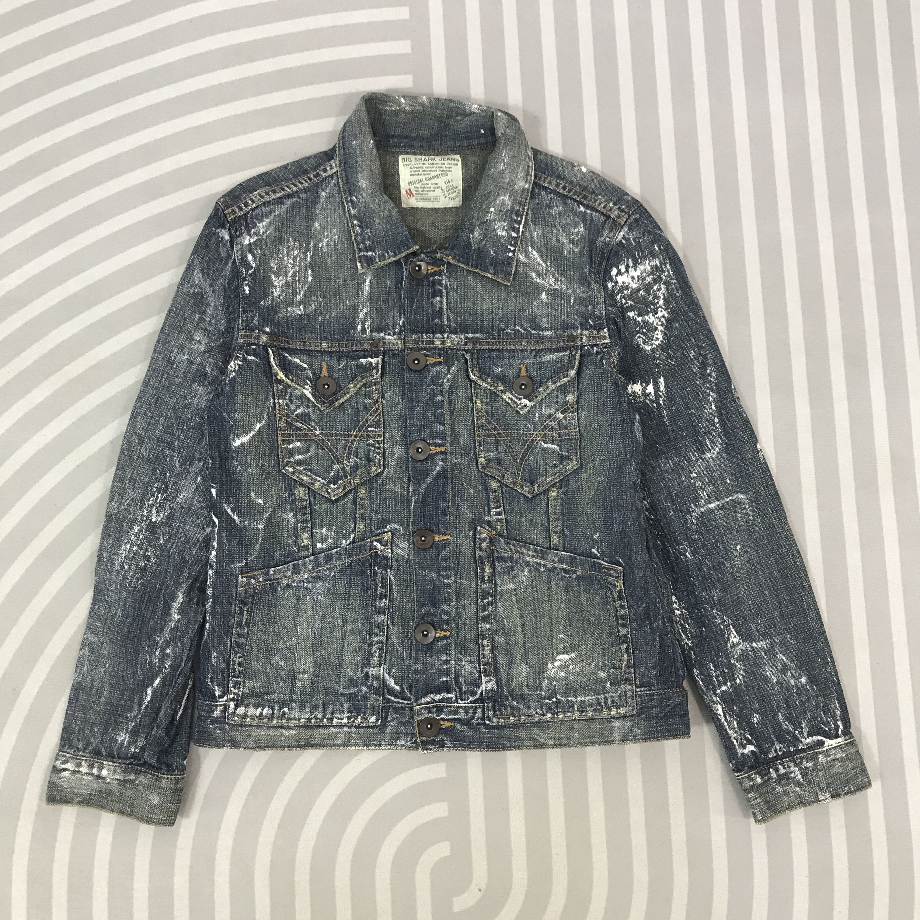Japanese Brand × Vintage Vintage Big Shark Jeans Denim button Jacket Size US M / EU 48-50 / 2 - 1 Thumbnail