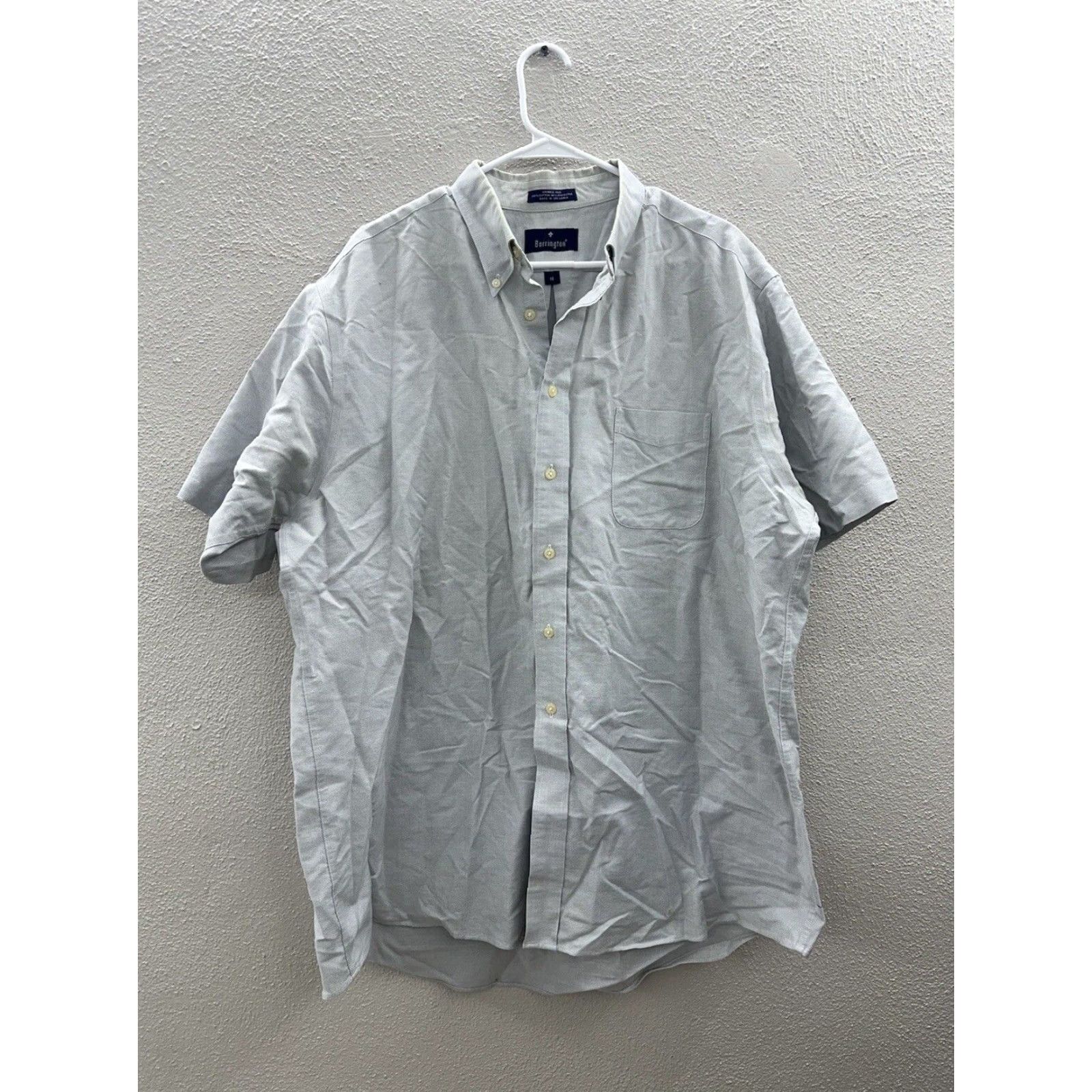 Vintage Barrington Mens Shirt Size 18 Gray Short Sleeve Button Up Size US XXL / EU 58 / 5 - 2 Thumbnail