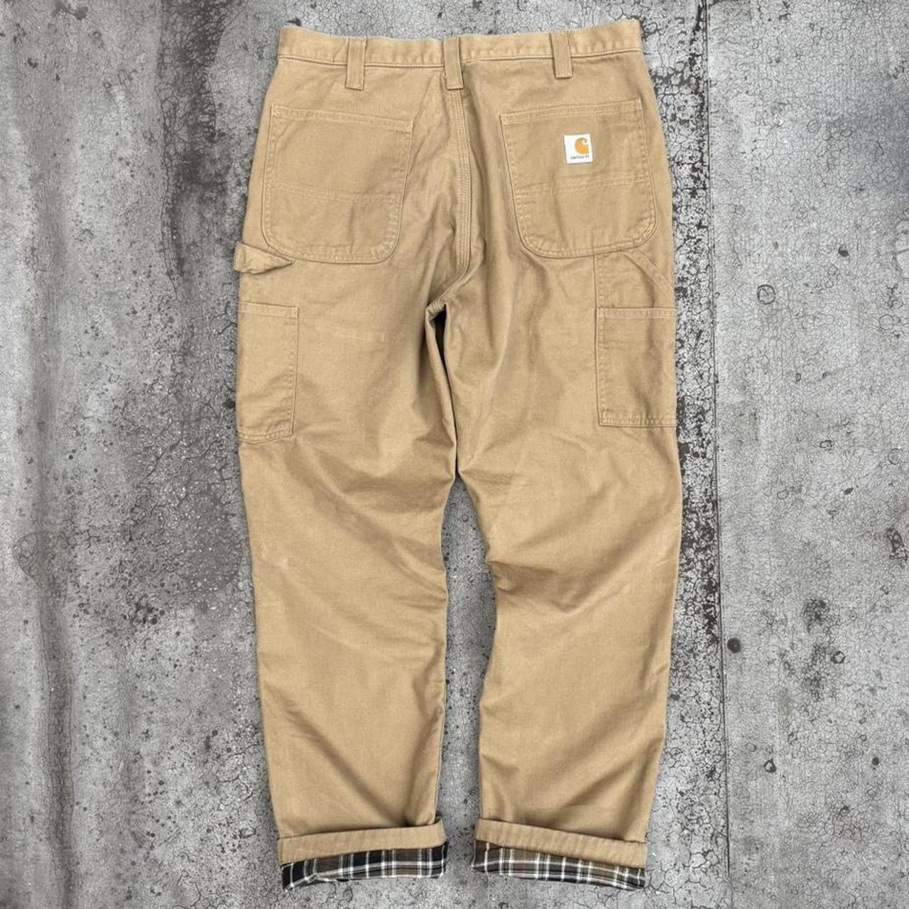 Carhartt Carhartt Khaki Flannel Lined Fit Carpenter Work Pants Size US 34 / EU 50 - 1 Thumbnail