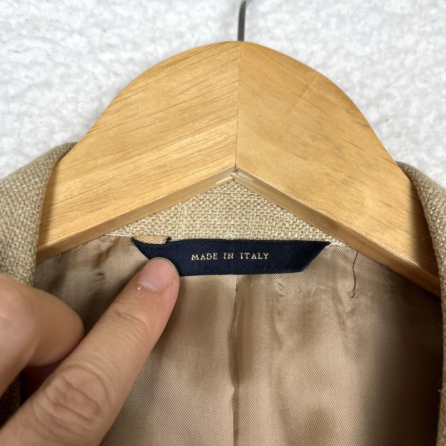 Brooks Brothers VINTAGE Brooks Brothers Jacket Mens 43 Beige Silk Linen Wool Blazer Size 46R - 2 Thumbnail