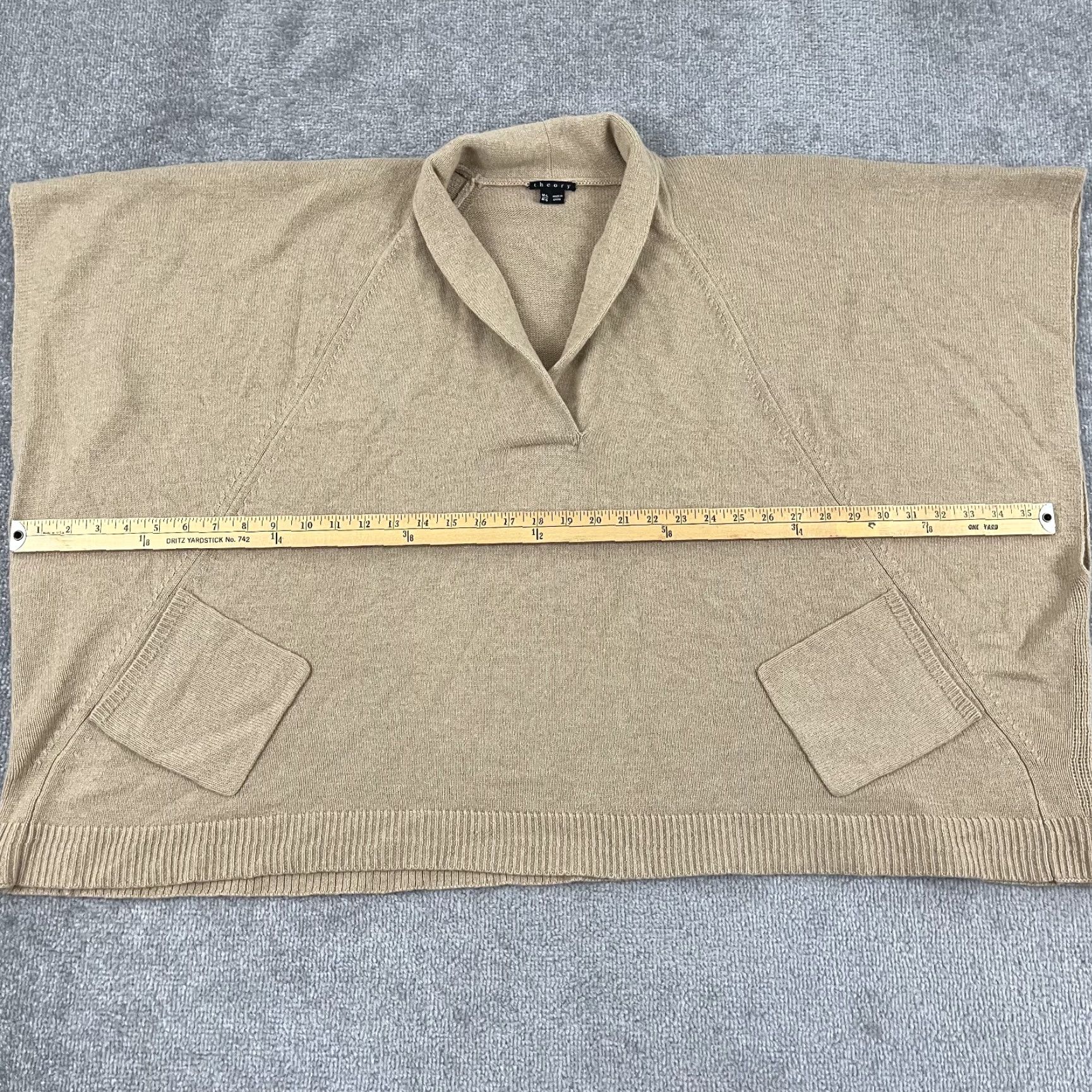 Theory Theory Sweater Womens L Oversized Cashmere Pullover Brown Tan Pockets Preppy Vintage No Size L / US 10 / IT 46 - 6 Thumbnail