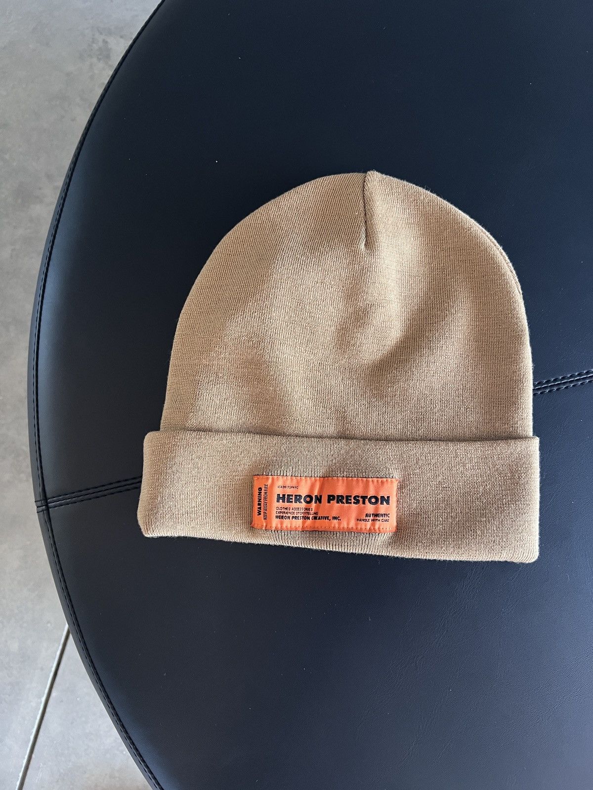 Heron Preston Heron Preston CTNMB Beanie Tan Size ONE SIZE - 1 Thumbnail