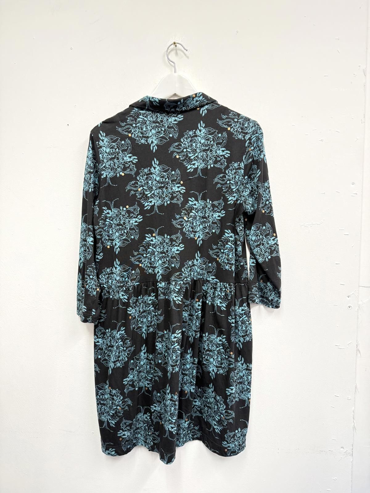 Other White Stuff Black and Blue Floral Print Dress UK 10 EU 38 Size M / US 6-8 / IT 42-44 - 4 Thumbnail