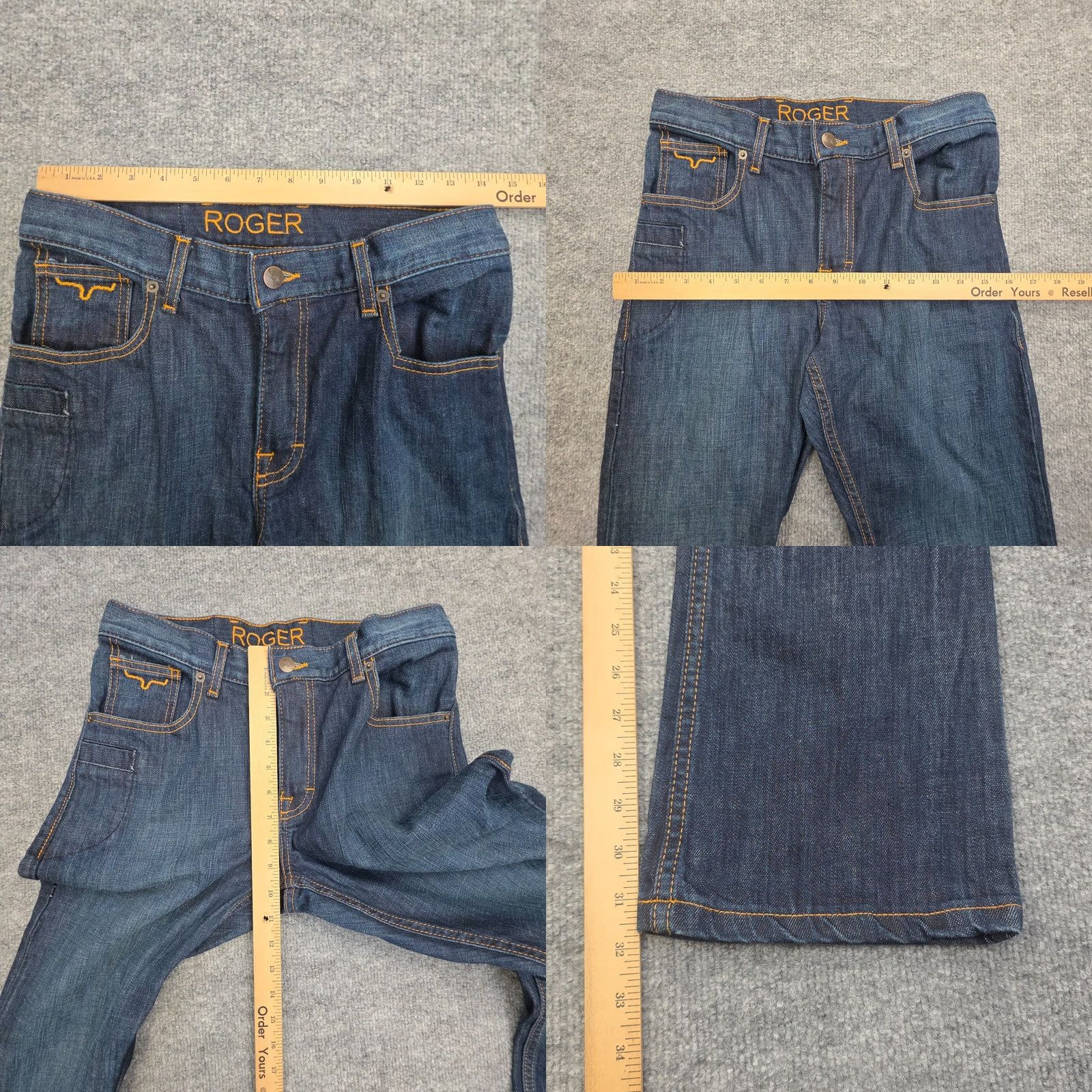 Vintage Kimes Ranch Jeans ROGER Bootcut Western USA Blue Men's 28 x 32 Slim Fit Size US 28 / EU 44 - 9 Thumbnail