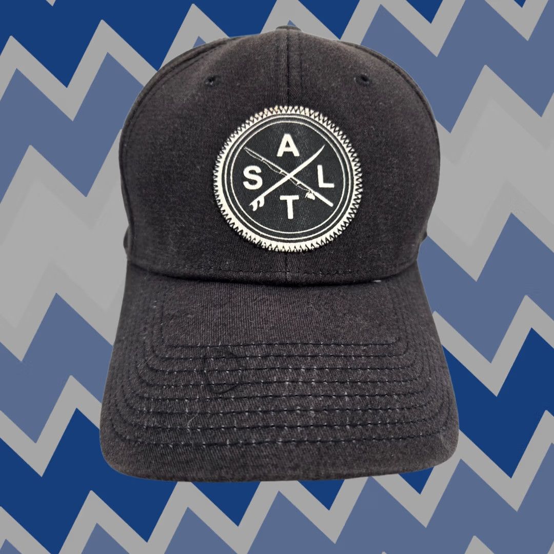 Vintage Salt Life Hat Cap Flexfit Black Logo Hat Adjustable One Size Men Black Salt Life Baseball Cap Outdoor Fish Theme Mens Size ONE SIZE - 1 Thumbnail
