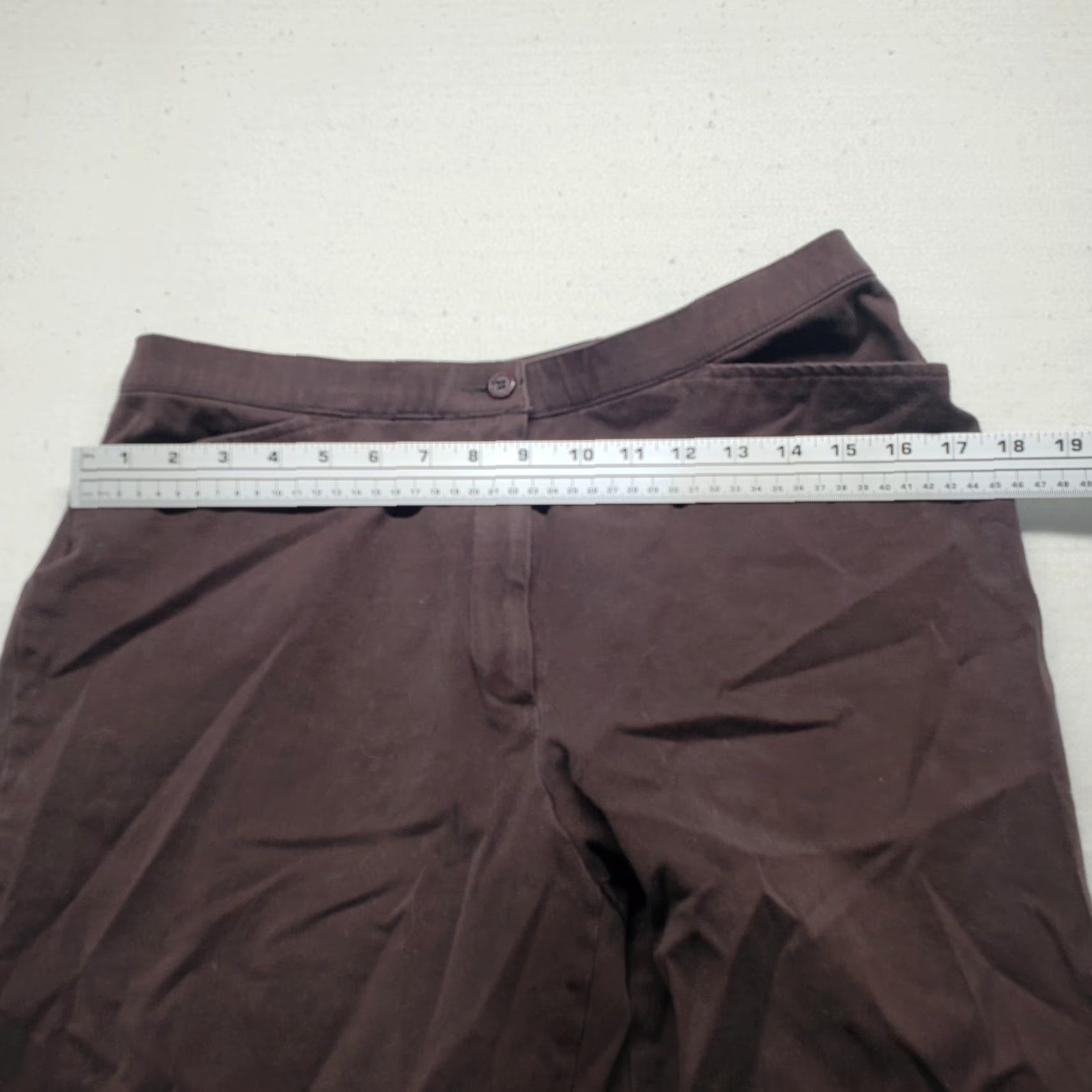 Vintage Kim Rogers Pants Brown Adult Women 12P Petite Elastic Waist Straight Leg Casual Pants Women 12P Brown Size 34" / US 12 / IT 48 - 3 Thumbnail