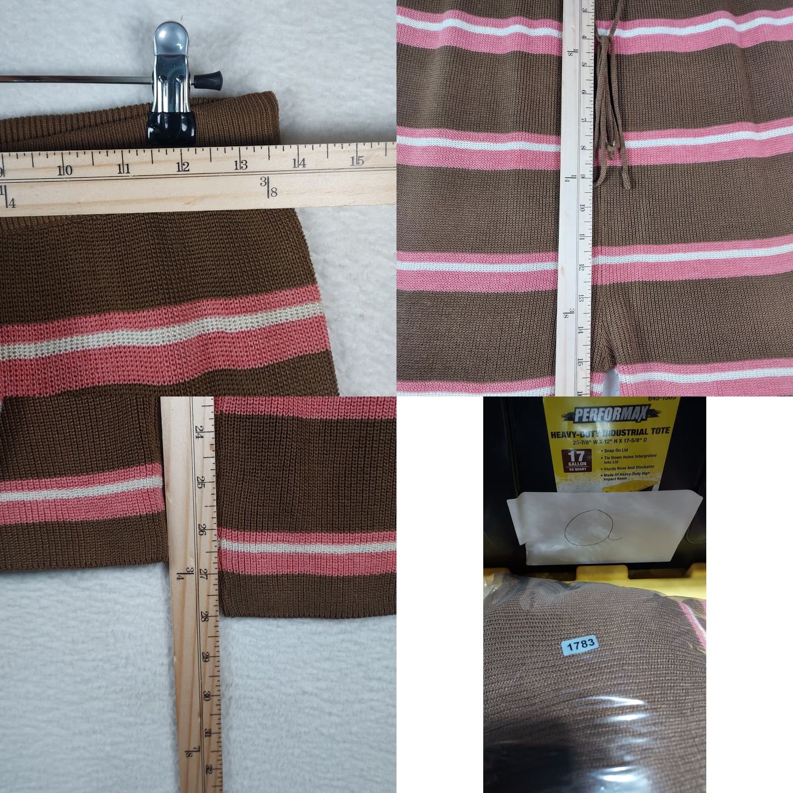 Vintage Pink Lily Lounge Set Womens Medium Brown Pink Stripe Knit Sweater Pants Size M / US 6-8 / IT 42-44 - 8 Thumbnail