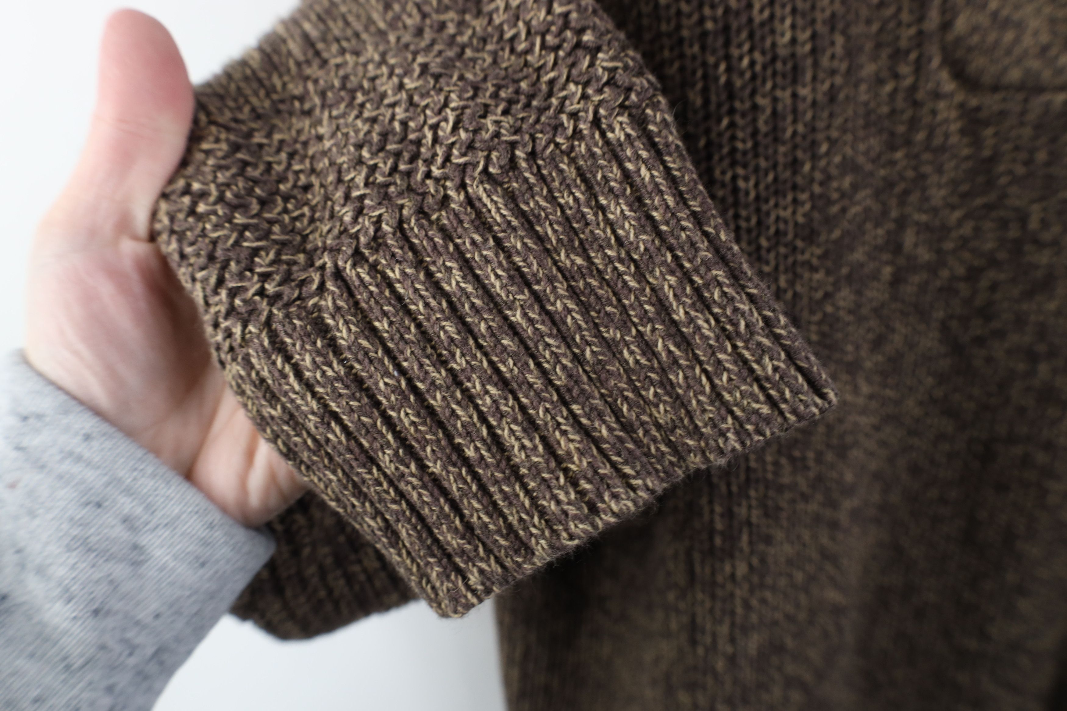 Vintage Vintage 90s Streetwear Ribbed Knit Henley Sweater Brown Size US XXL / EU 58 / 5 - 7 Thumbnail