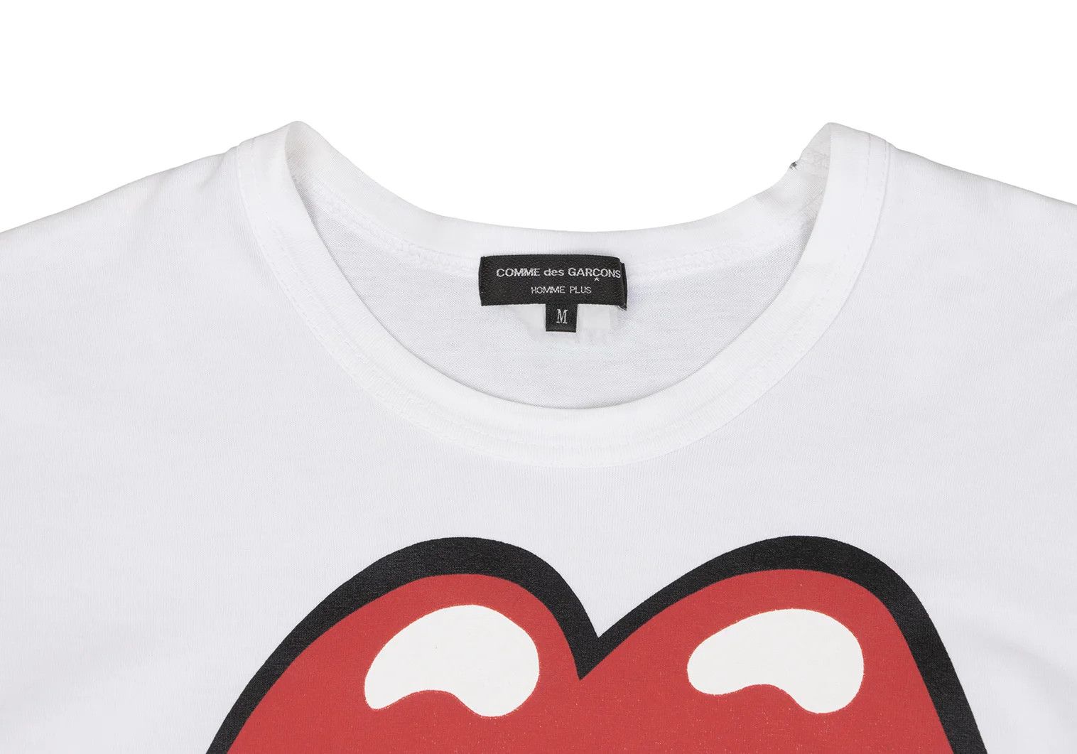 Comme des Garcons Homme Plus Rolling Stones Lip Print Big T-Shirt in White and Red M Size US M / EU 48-50 / 2 - 3 Thumbnail