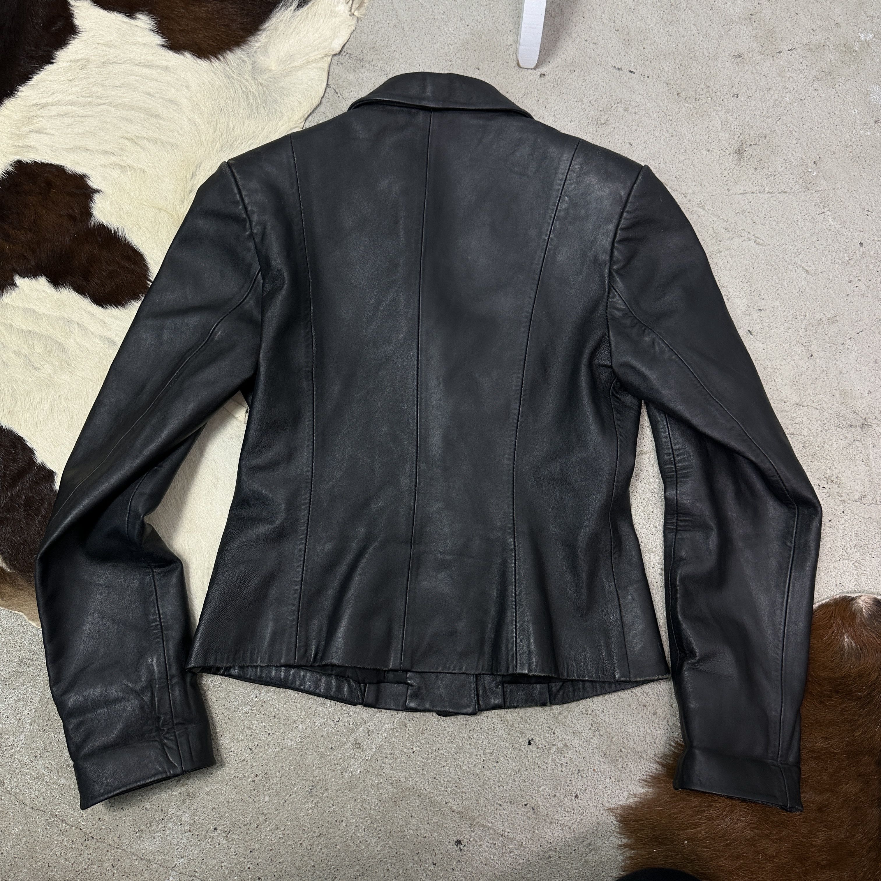 Gucci Vintage Leather Biker Grunge Buttoned Jacket 90s Size M / US 6-8 / IT 42-44 - 9 Thumbnail