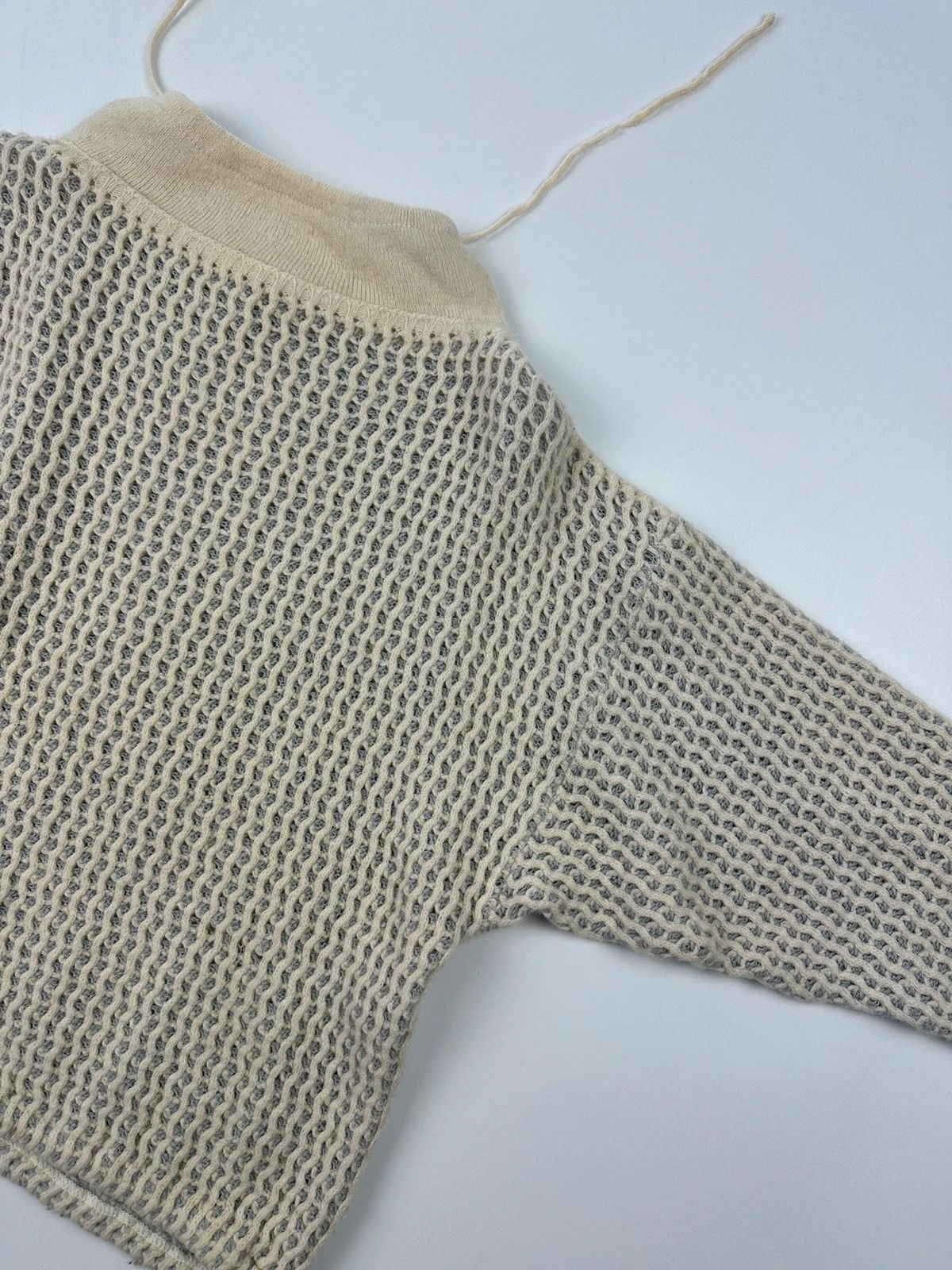 Marithe + Francois Girbaud Marithé + François Girbaud 1980 Mesh Wool Knit Sweater Cream Size S / US 4 / IT 40 - 10 Thumbnail