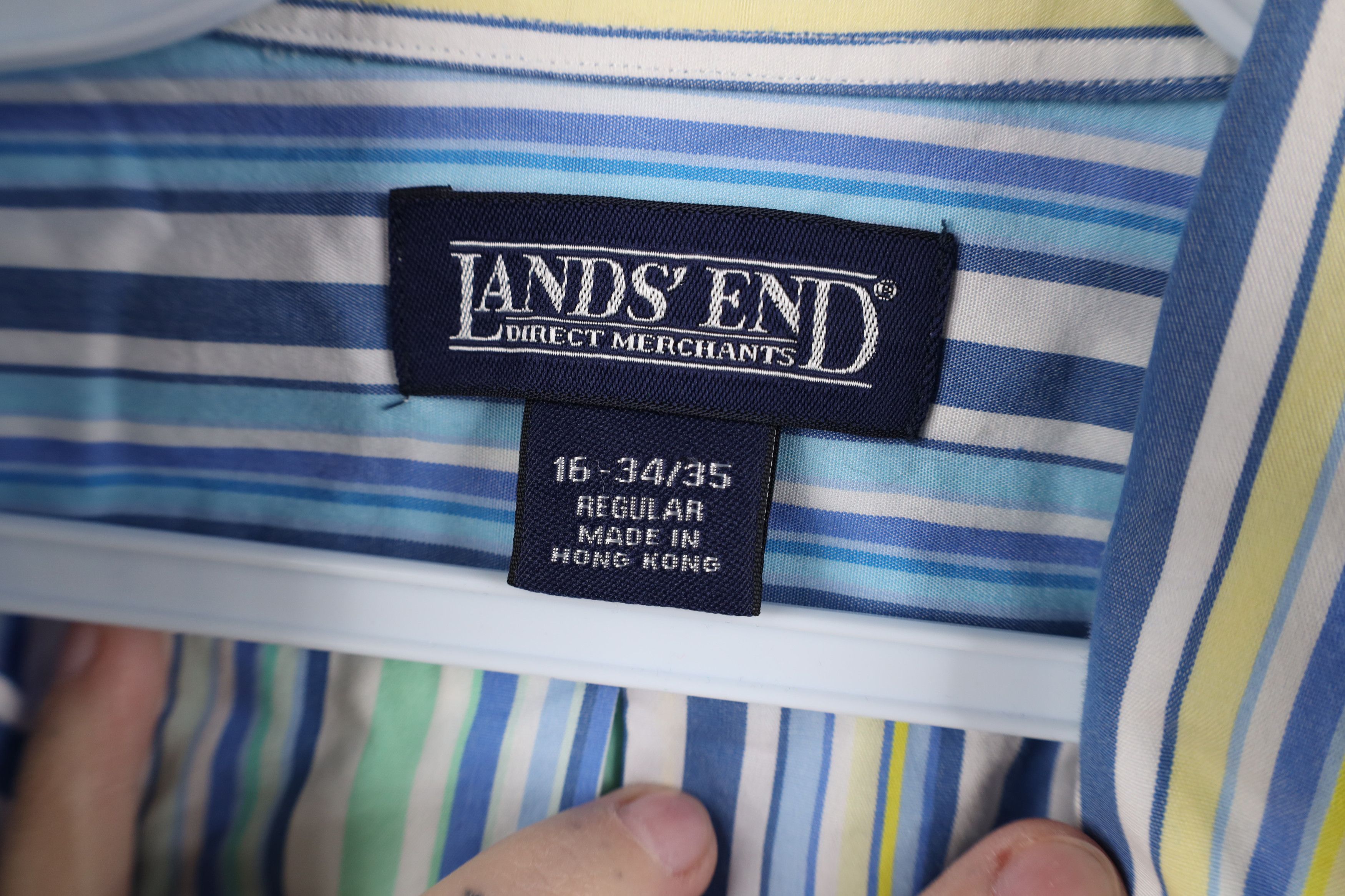 Lands' End Vintage 90s Lands End Striped Collared Button Down Shirt Size US M / EU 48-50 / 2 - 6 Thumbnail