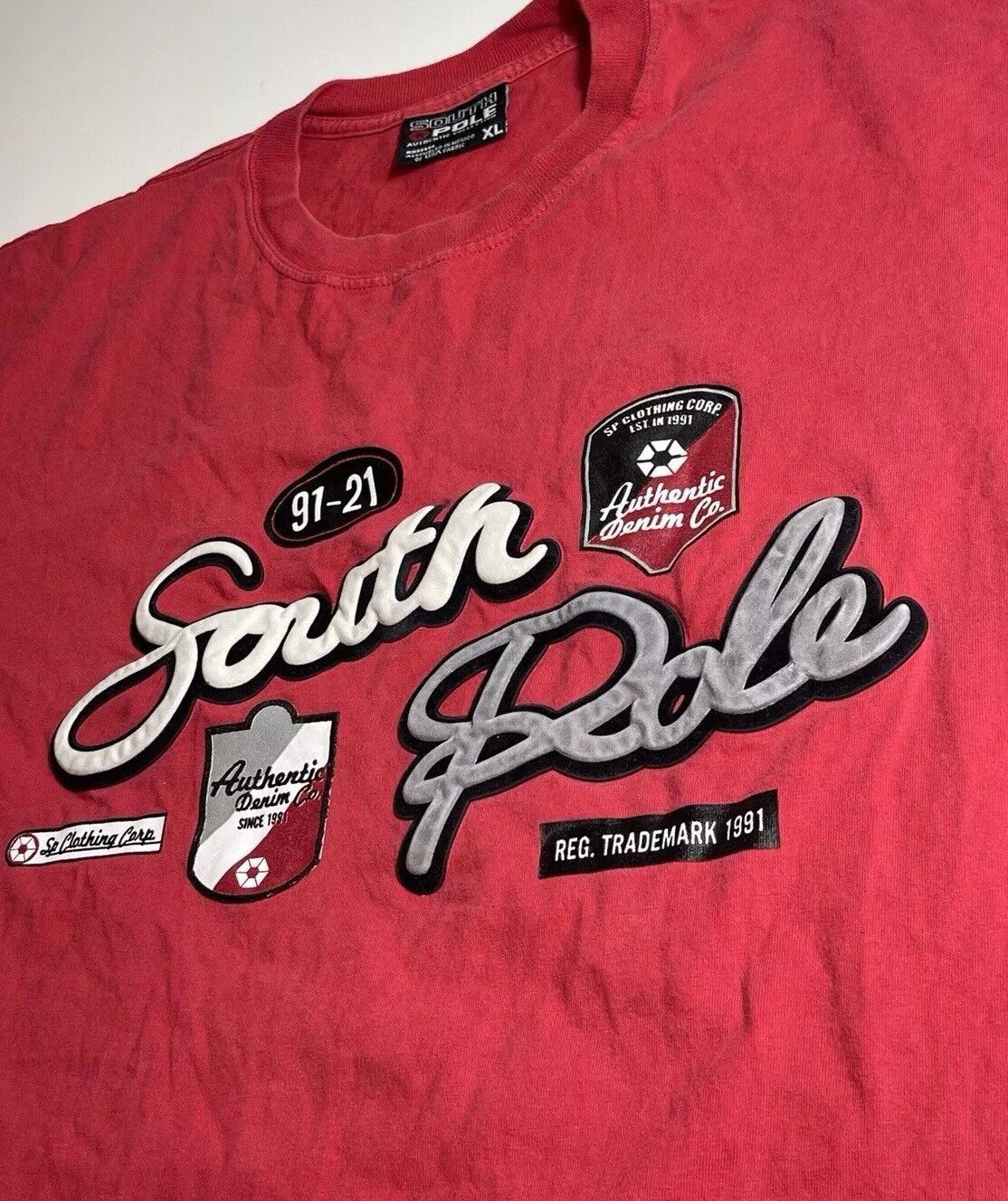 Southpole × Vintage Southpole Mens XL Red T-shirt Y2K 100% Cotton USA AUTHENTIC Size US XL / EU 56 / 4 - 10 Thumbnail
