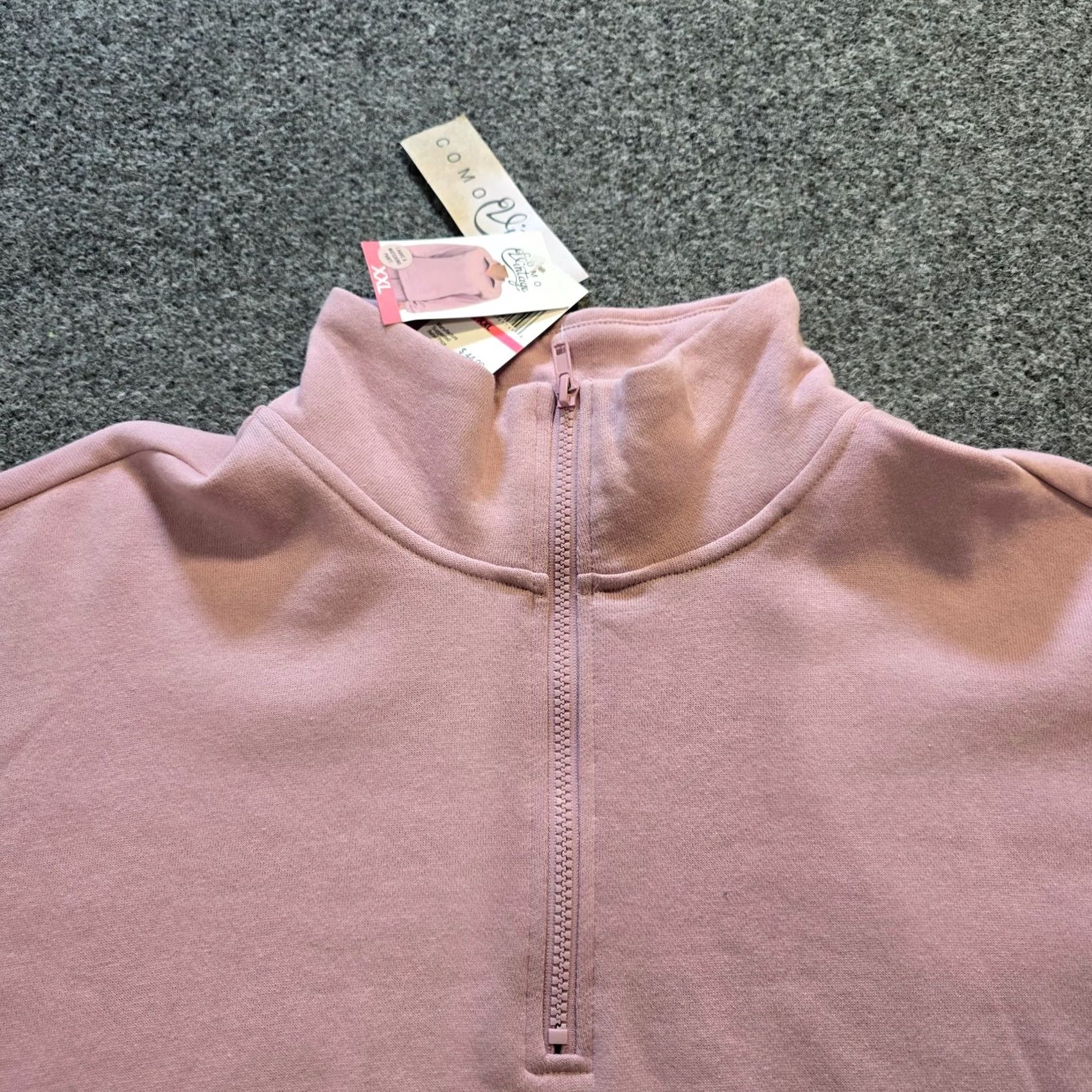 Vintage Como Vintage Top Womens 2XL Pink 1/4 Zip Sweatshirt Pockets Lounge Casual Shirt Sweatshirt Womens Winter Holiday Outdoor Casual Pull Over Pullover Size XXL / US 16-18 / IT 52-54 - 2 Thumbnail