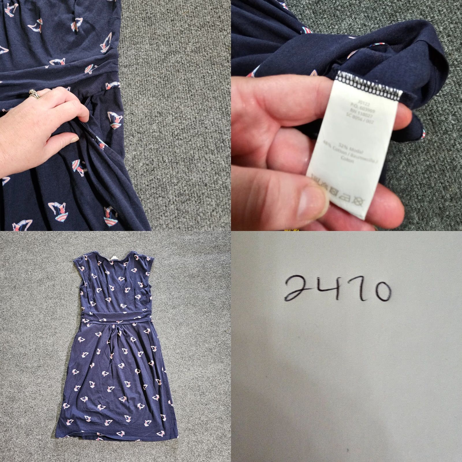 Boden Boden Dress Womens 6 Blue Beach A-Line Scoop Neck Short Sleeves Casual Shirt Size 28" / US 6 / IT 42 - 8 Thumbnail