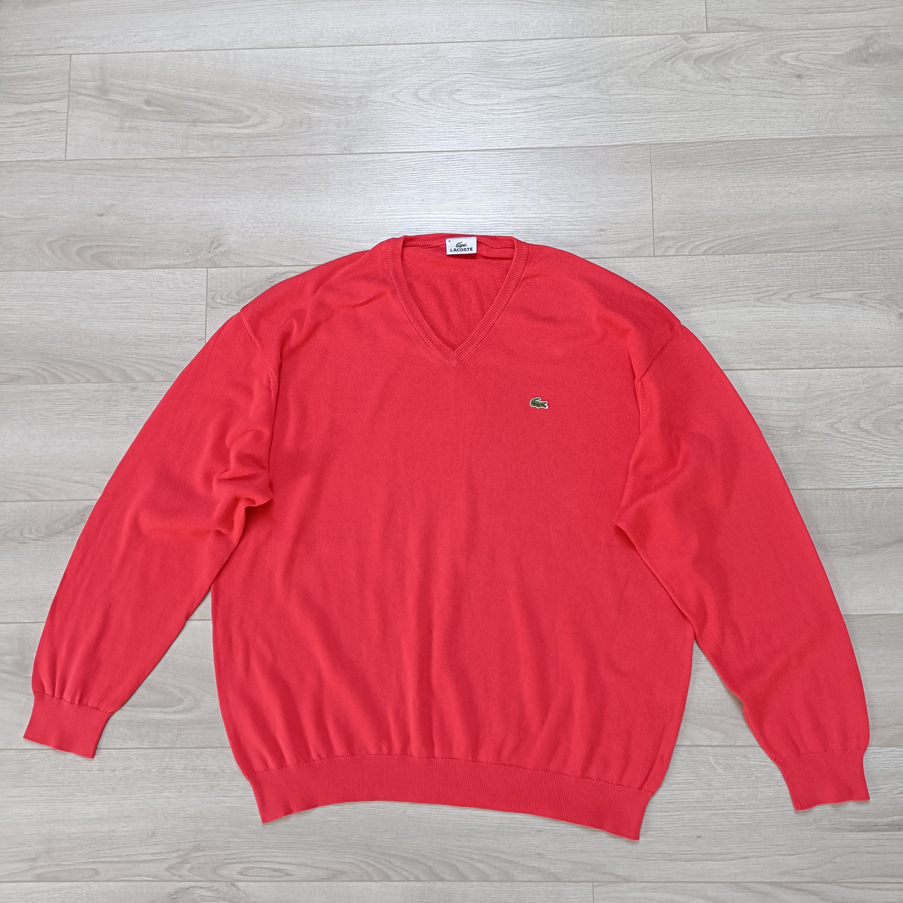 Lacoste Men's Pink Cotton V-Neck Sweater Pullover ! Size US XXL / EU 58 / 5 - 1 Thumbnail