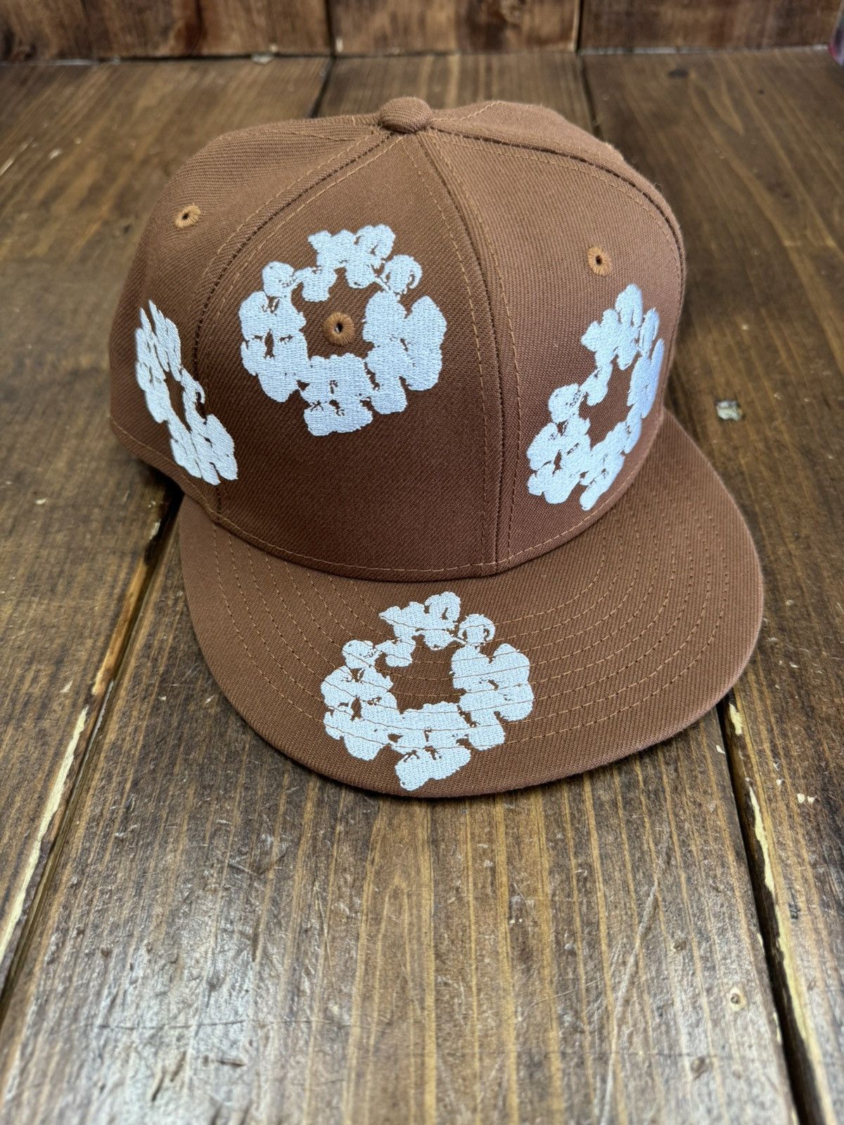 image of Denim Tears Brown New Era Fitted Size 7 1/4, Men's